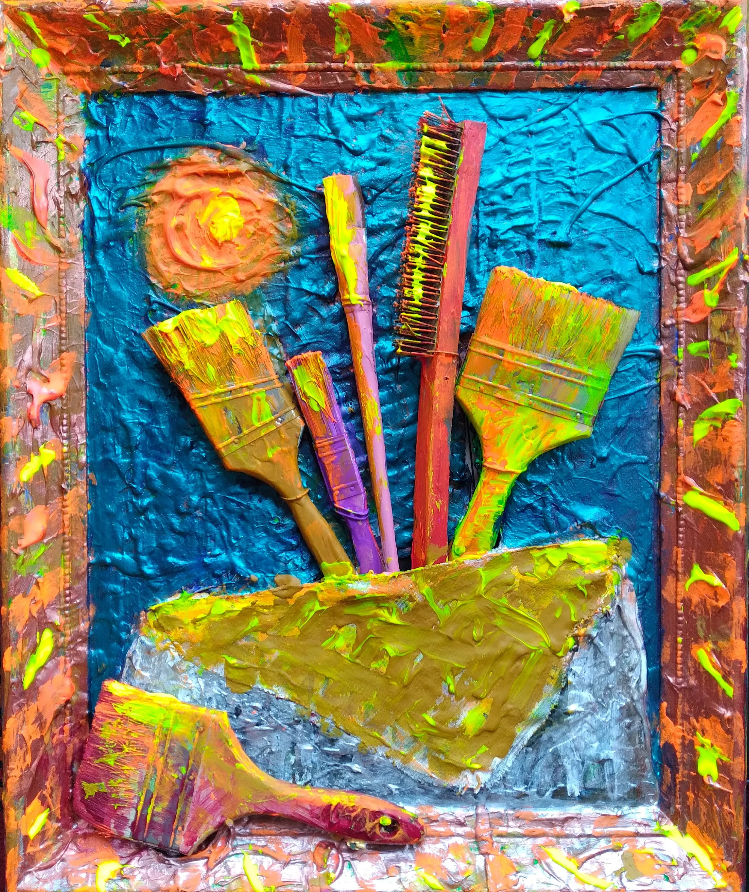 Key West, 2009. Oil, acrylic, mixed media on canvas. 20” x 16”.