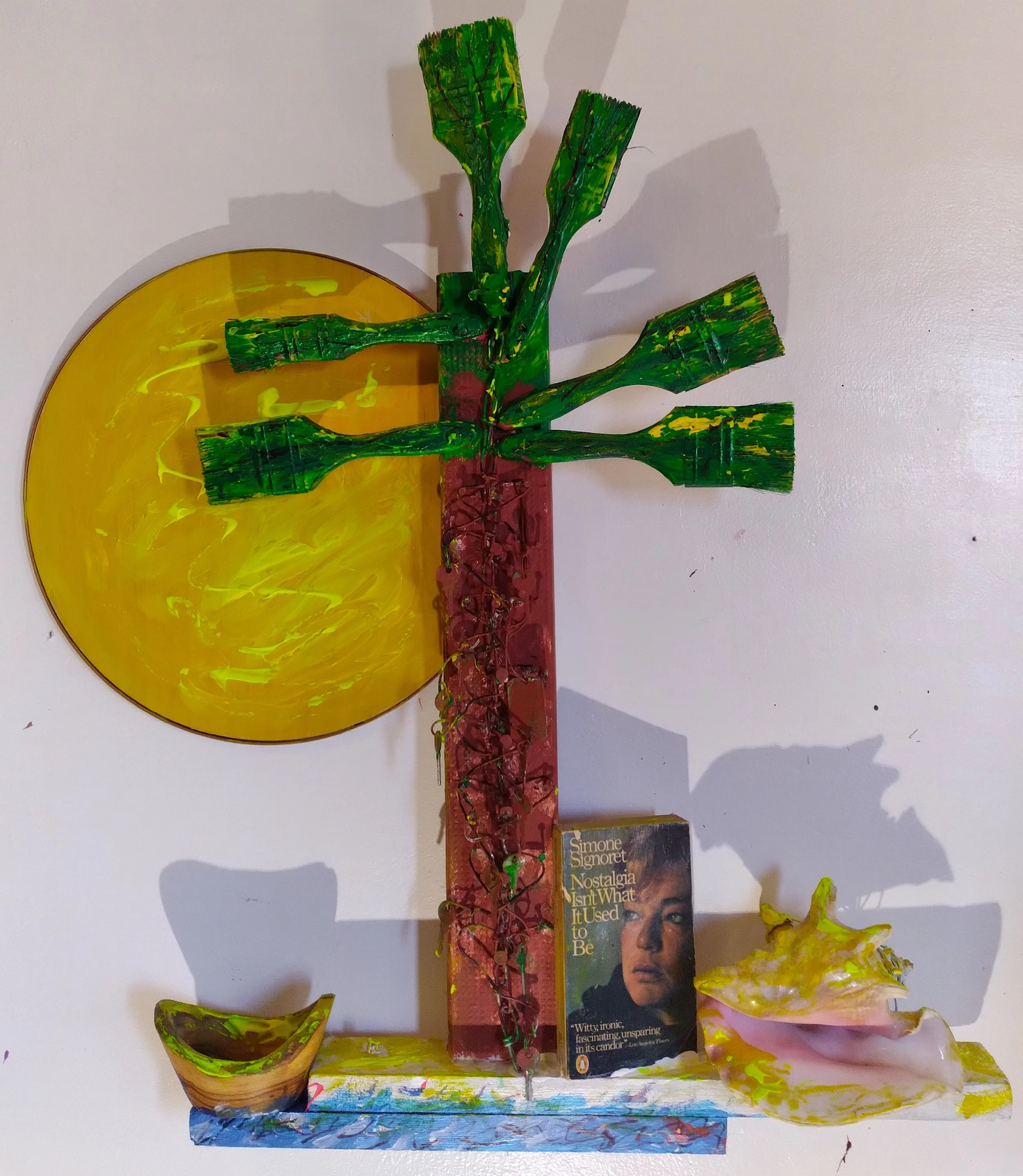 Key West, 2020. Oil, acrylic, mixed media on wood. 30” x 20”.