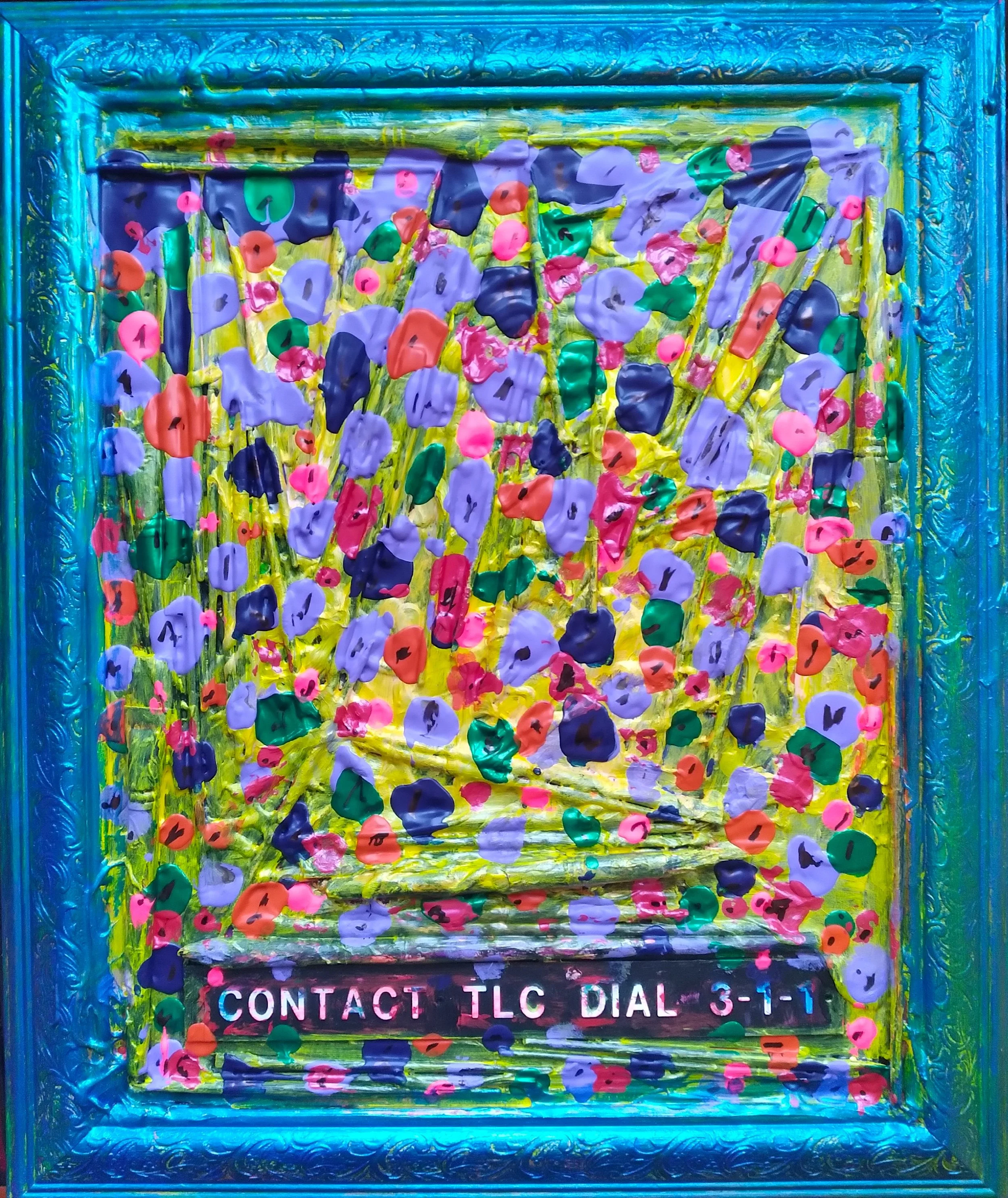 TLC, 2014. Oil, acrylic, brushes on canvas. 24” x 20”.