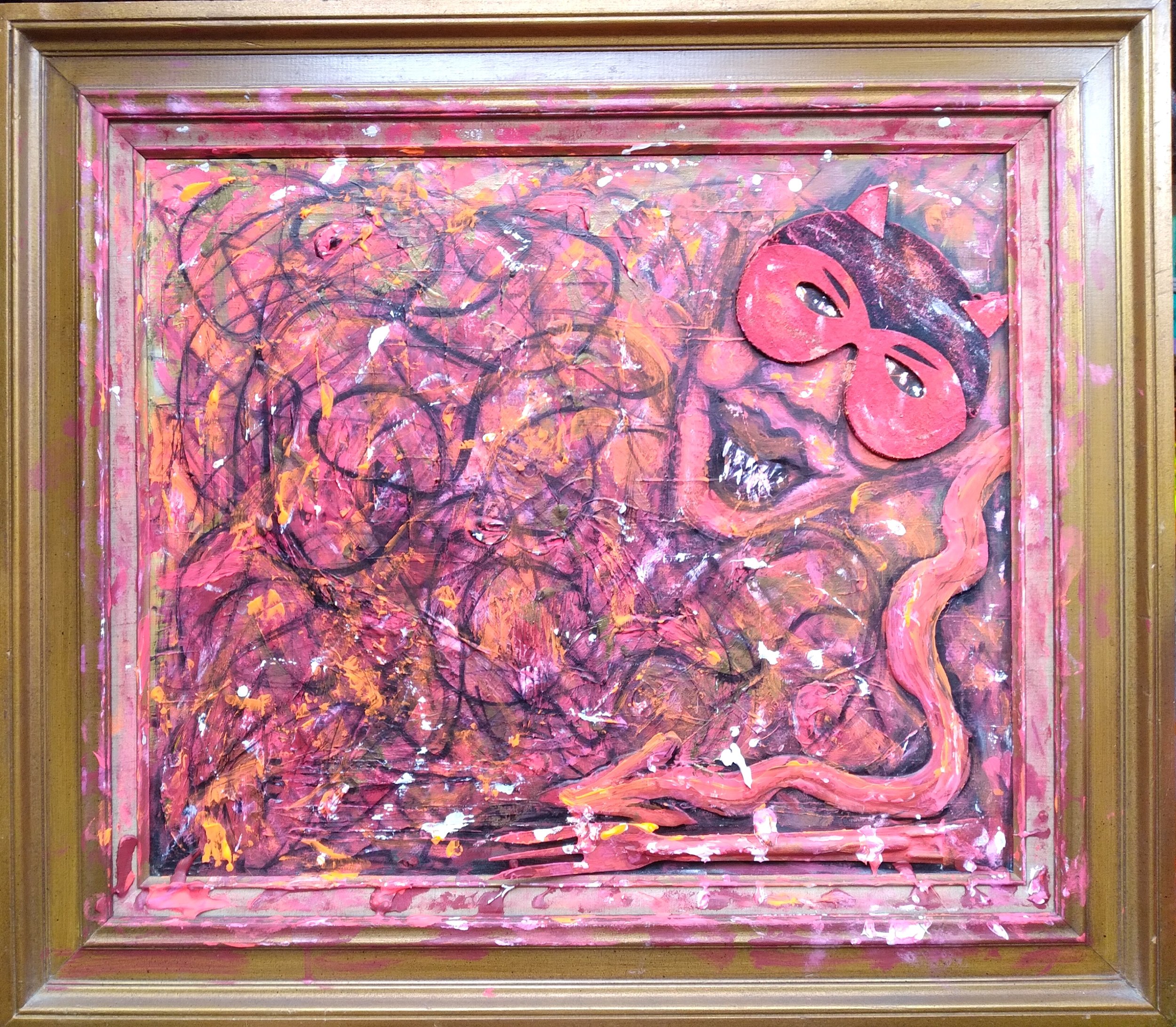 Red Devil, 2009. Oil, acrylic, mixed media on canvas. 20” x 24”.