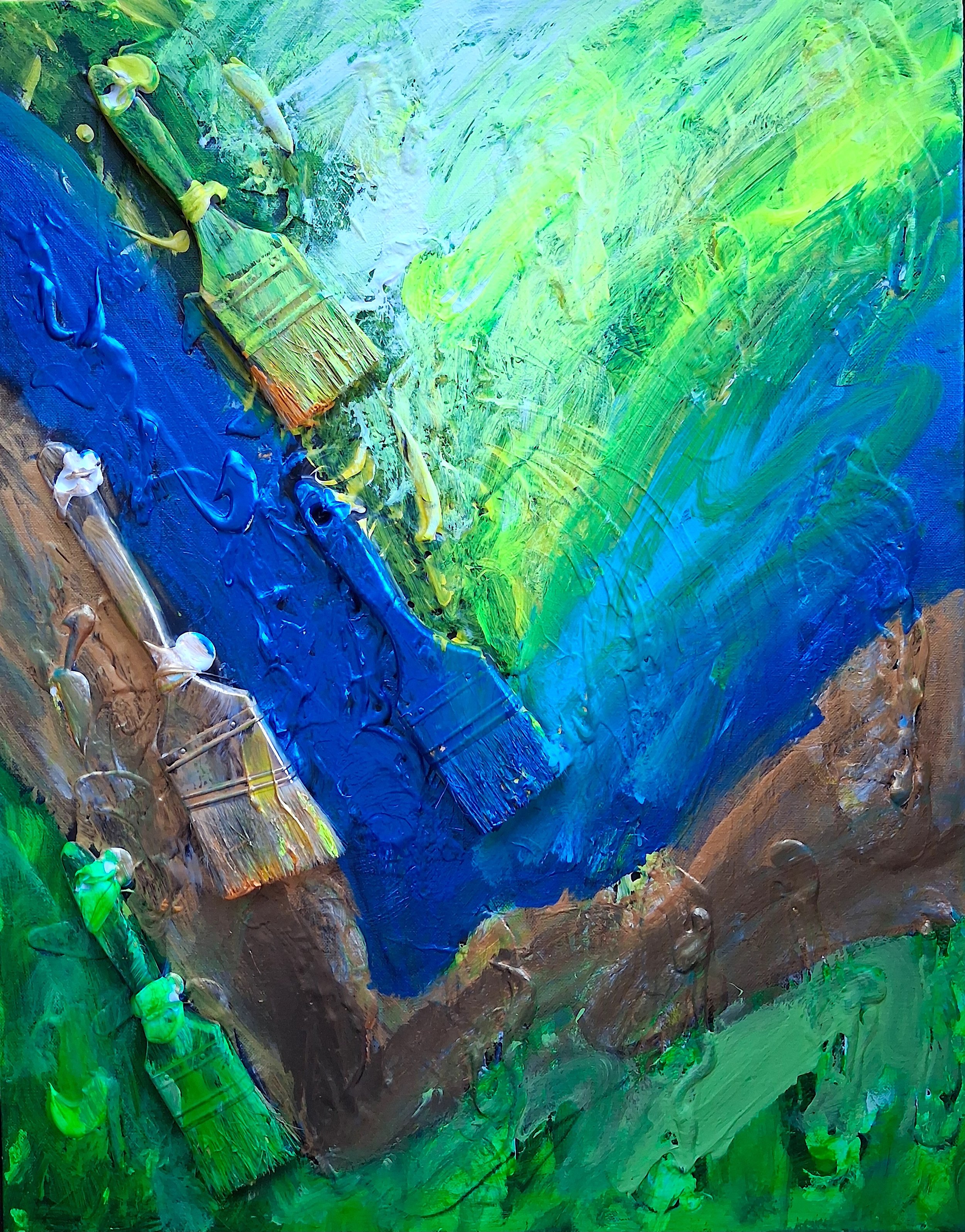 The Cape of Good Hope, 2025. Oil, acrylic, brushes on canvas. 28” x 22”.