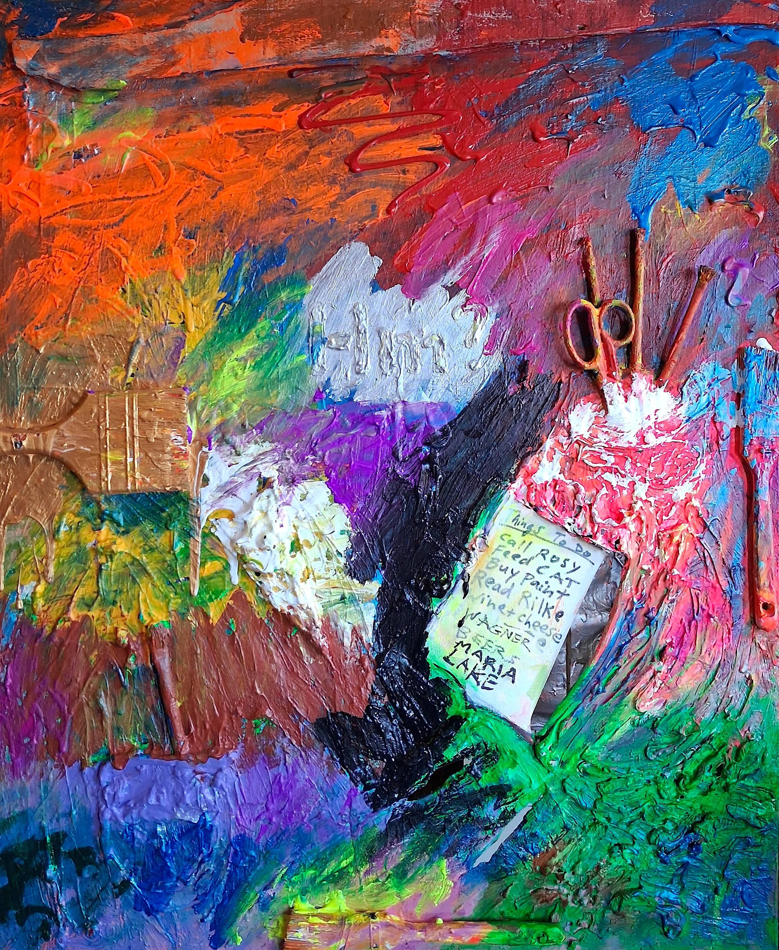 Sils Maria, 2008. Oil, acrylic, mixed media on canvas. 40" x 30".