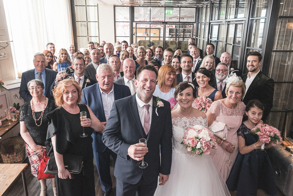 Wedding party group shot