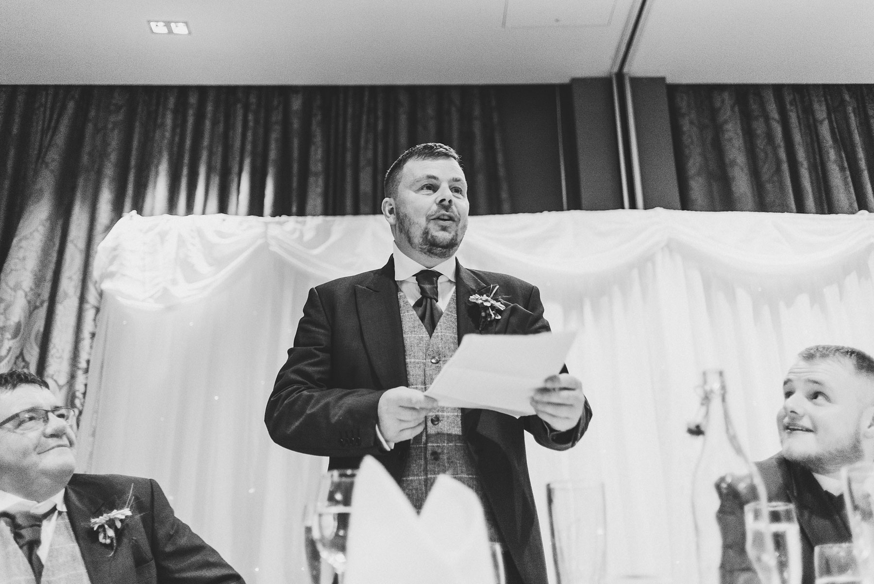 Best man gives his speech