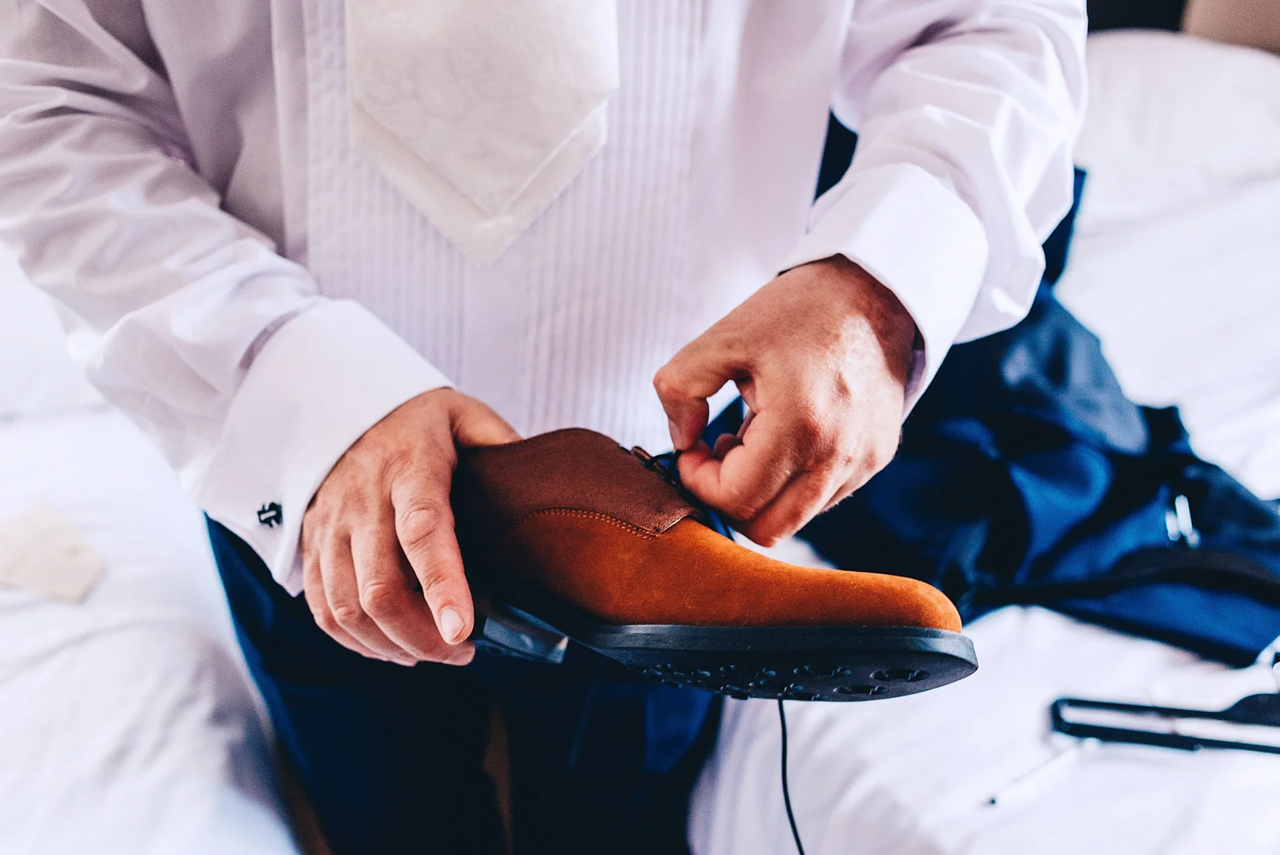 getting shoes ready