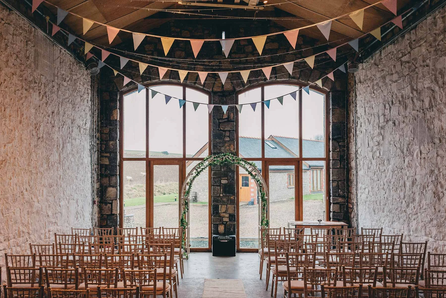 Rosedew farm Llantwit Major south Wales, on the morning of the wedding day inside the barn