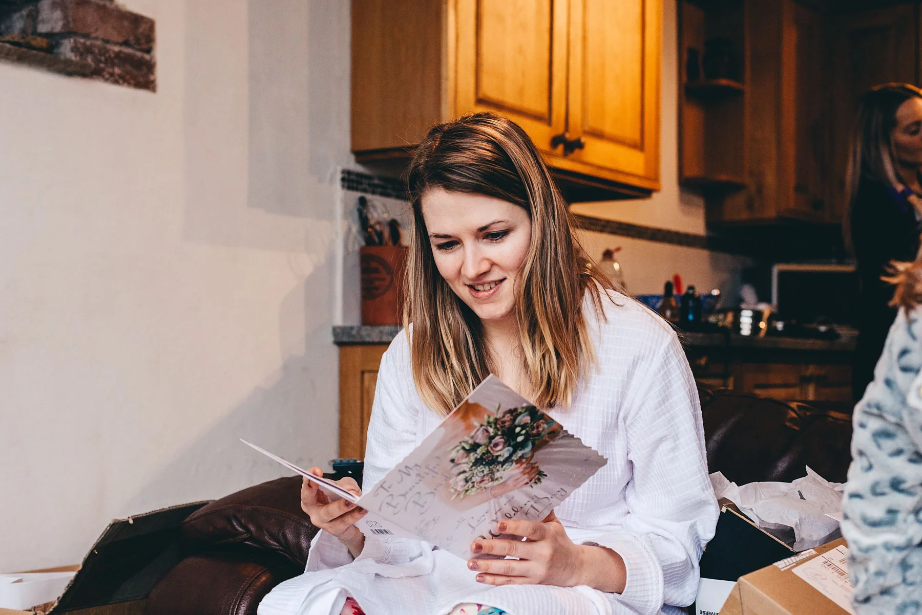 Bride reads emotional card