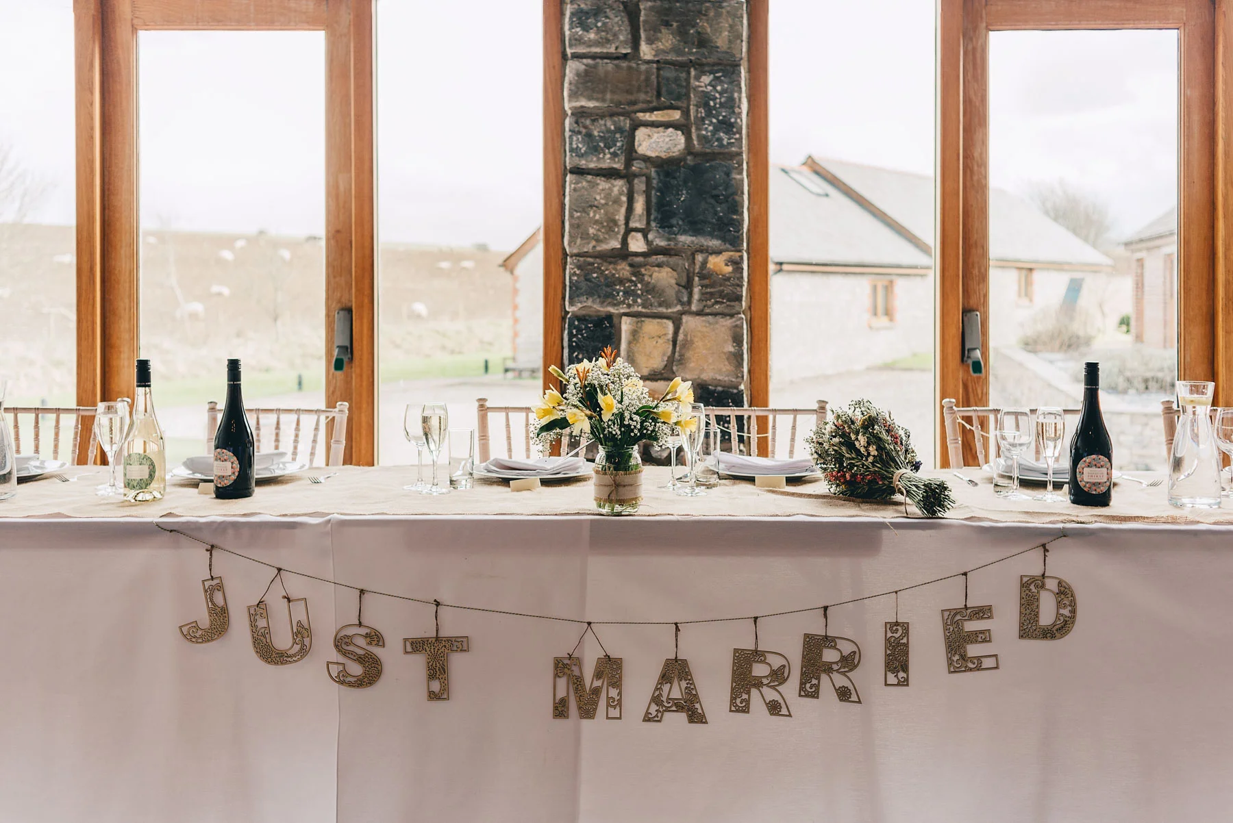 table decorations at wedding