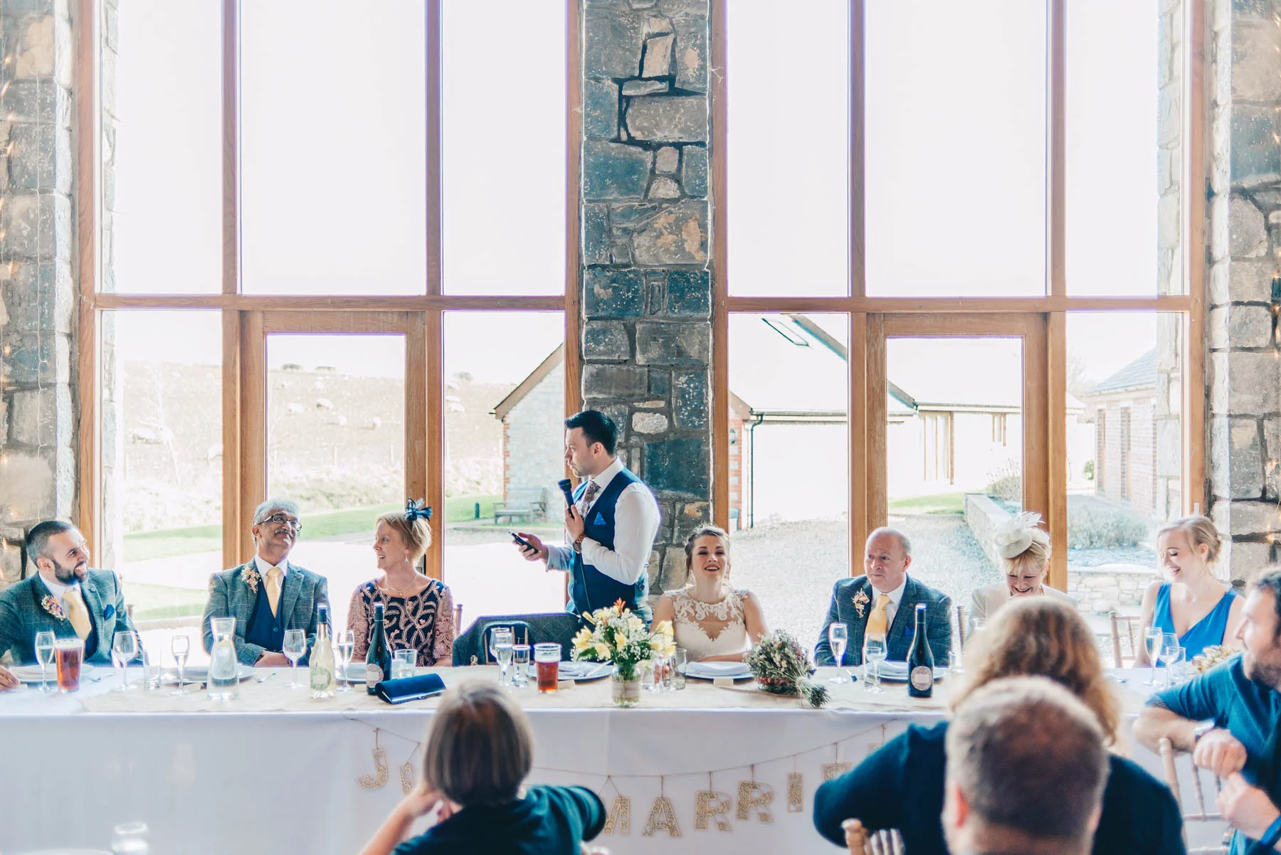 Groom gives his wedding speech