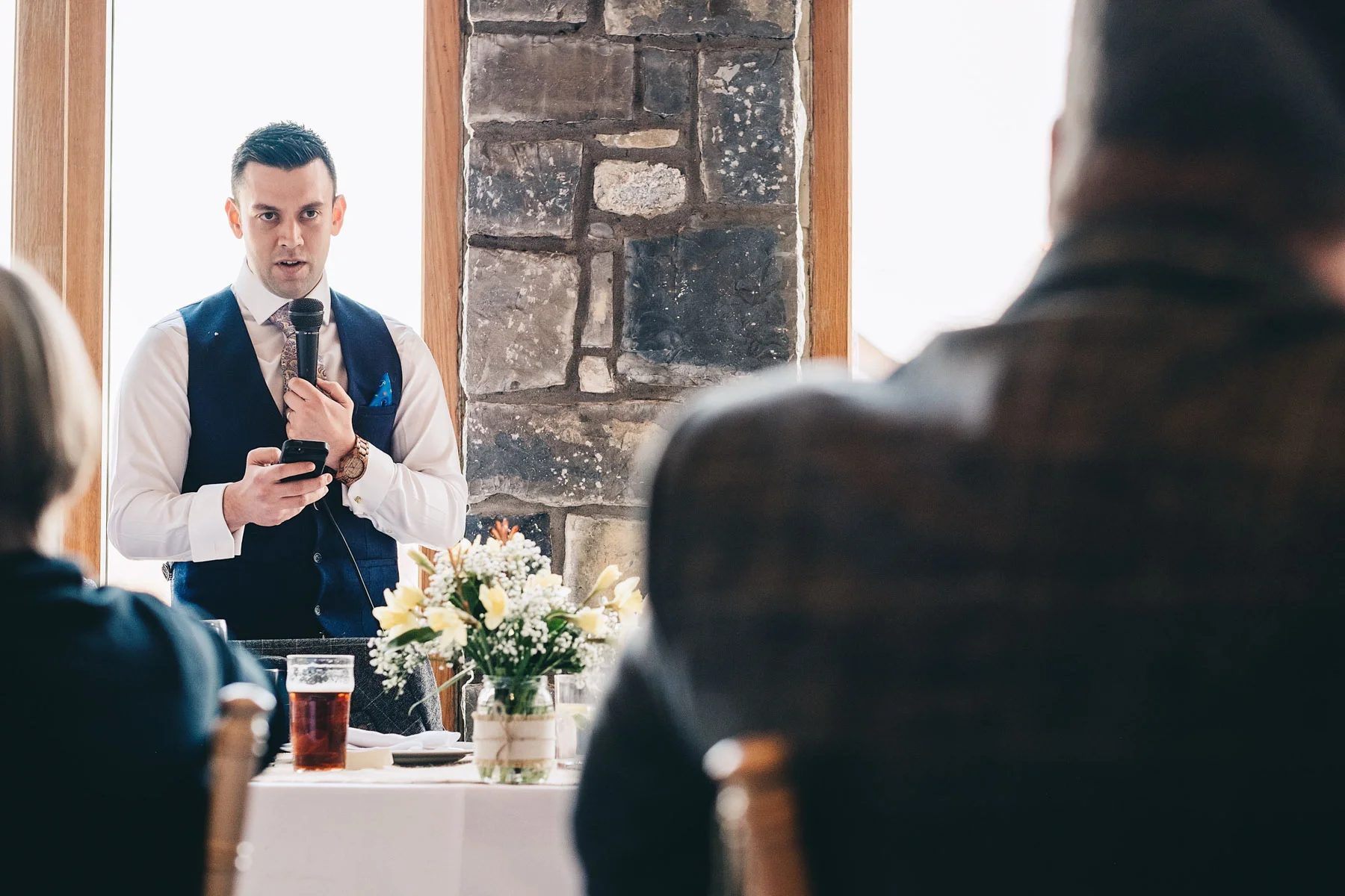 Groom gives his wedding speech