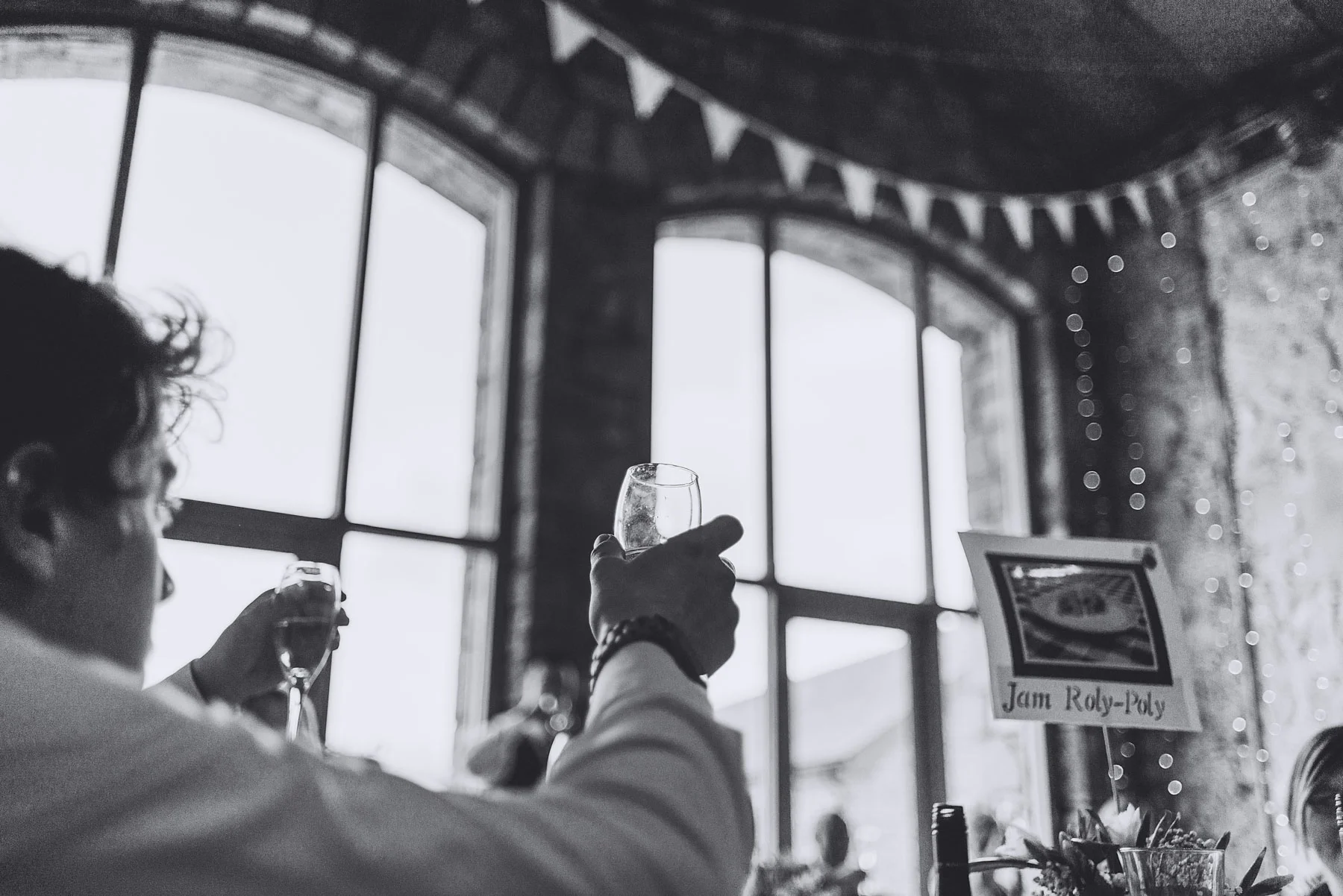 Raising a toast to the bride and groom