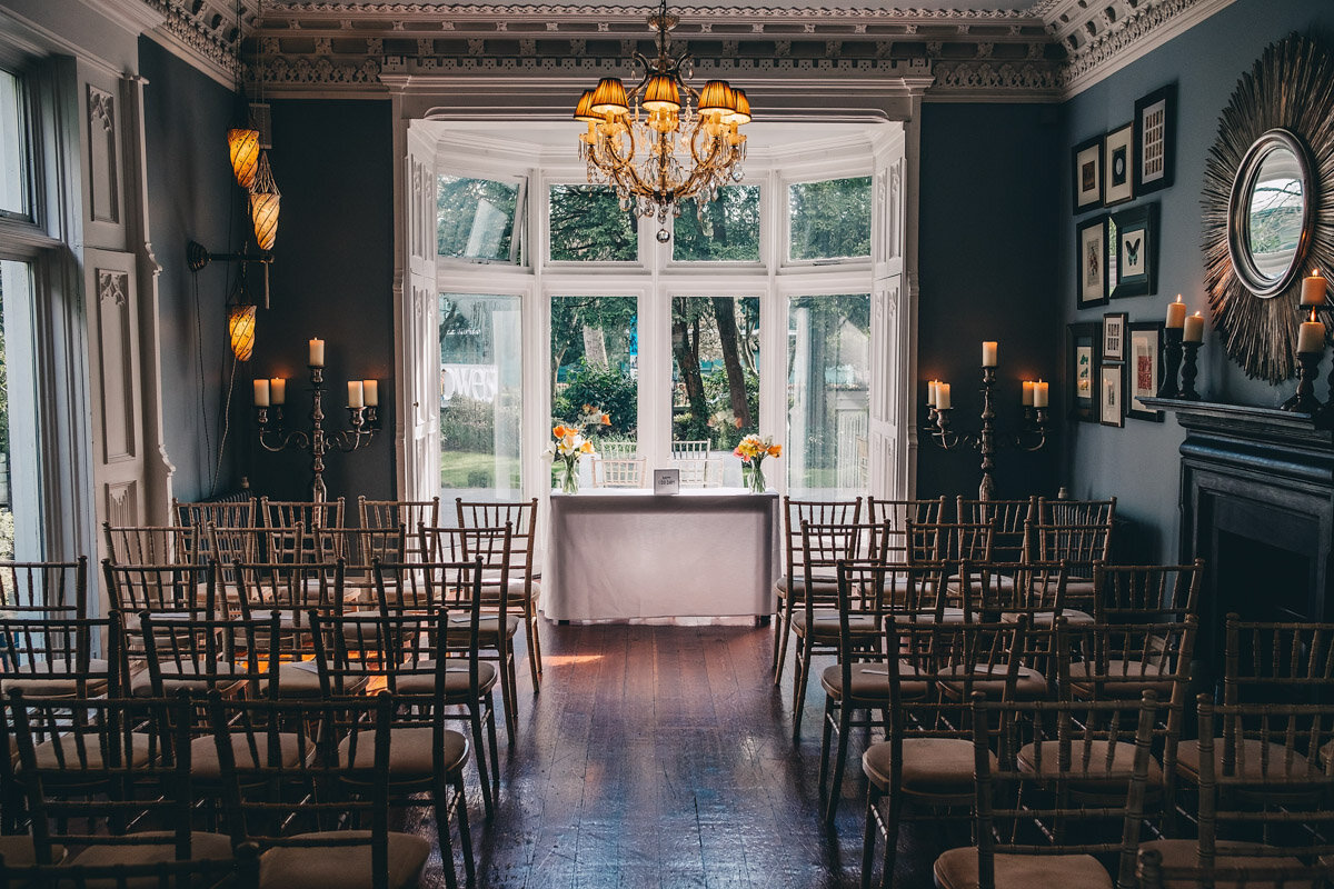 Inside the Didsbury House Hotel in the morning of the wedding