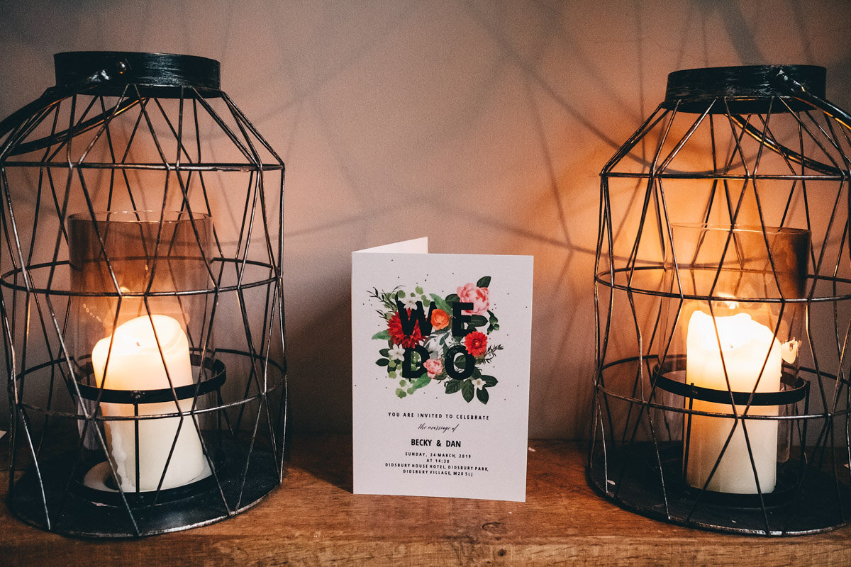 Details of wedding in Didsbury house hotel
