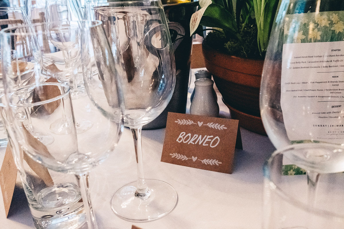 Table decorations at wedding in Didsbury House Hotel