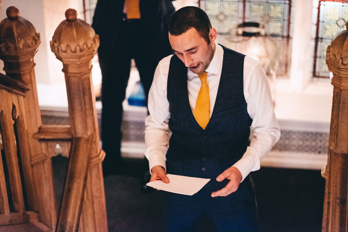 Groom gives his speech