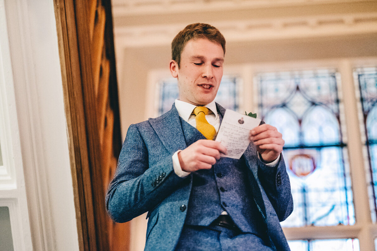 Best man gives his speech