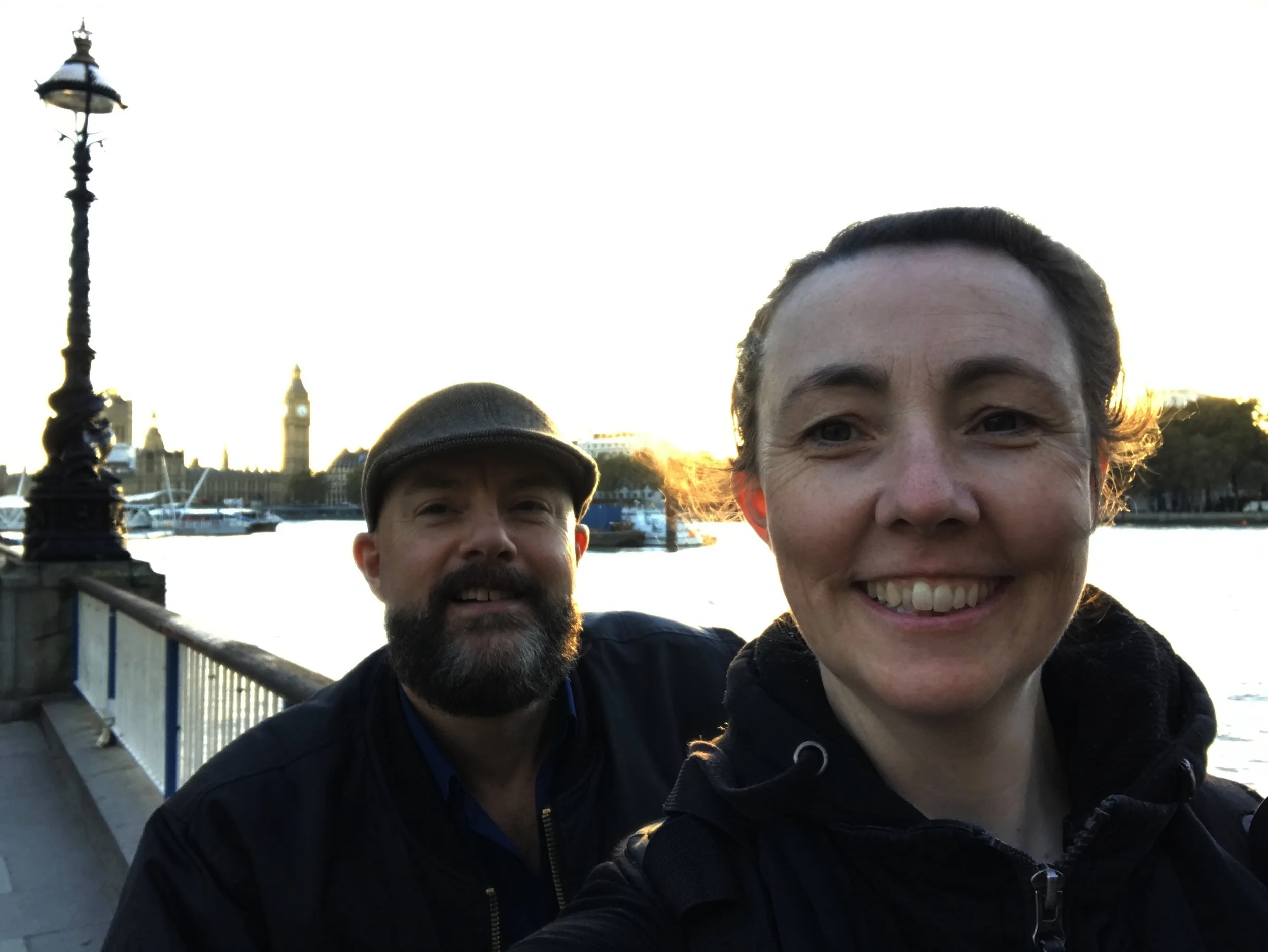 The last few seconds of light setting on our final shot beside the Thames
