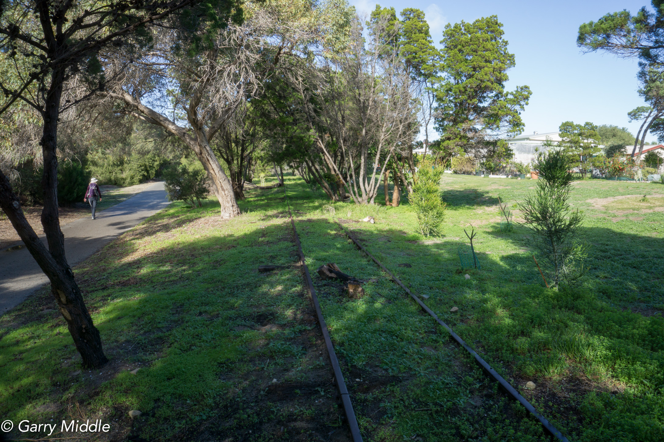 Plate 8: Old railway track parallel to the path.