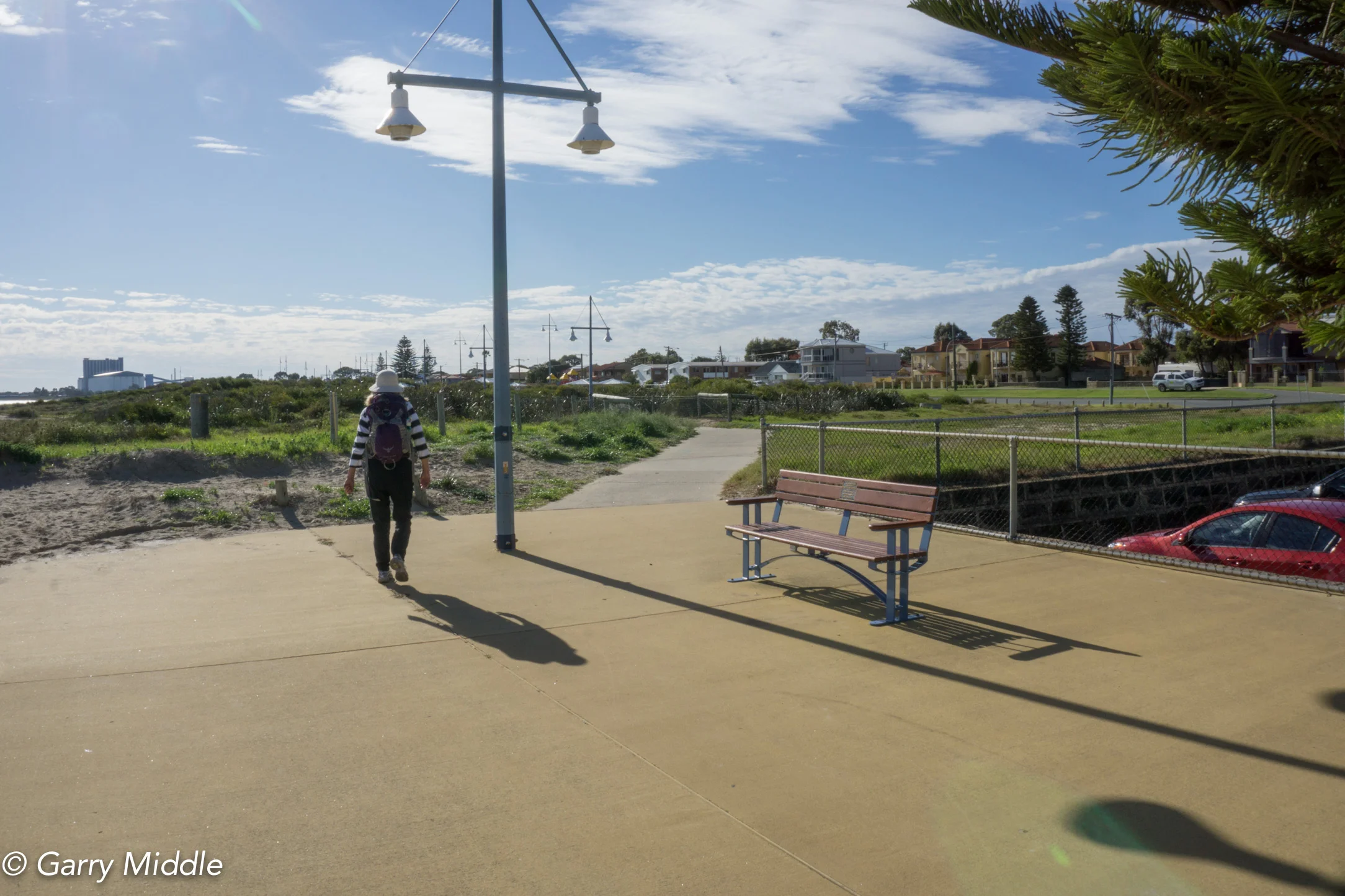 Plate 9: The end of the highly developed foreshore and the commencement of the well vegetated foreshore.