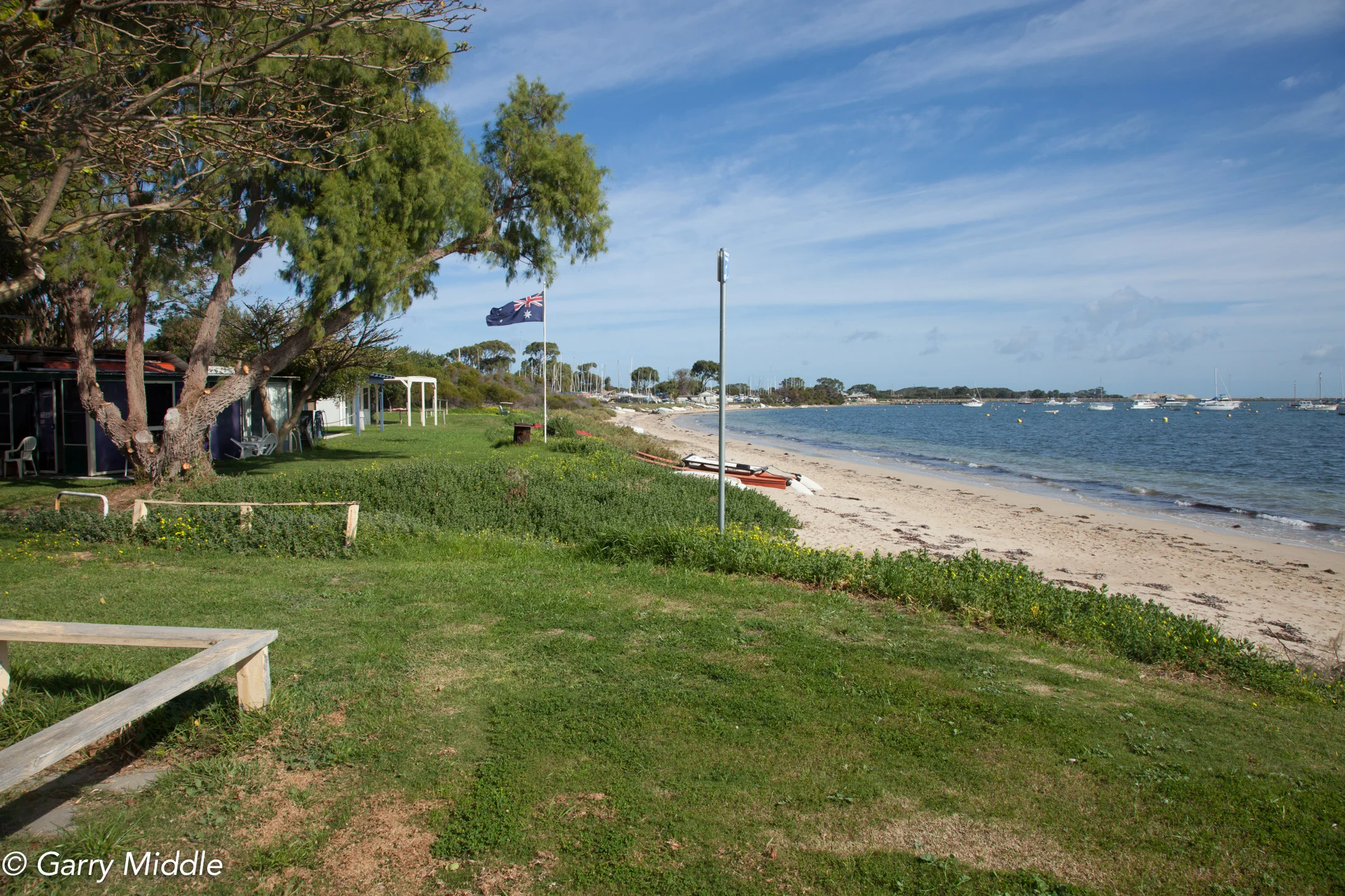 Plate 6: End of the grassed area associated with holiday village and start of beach walk.