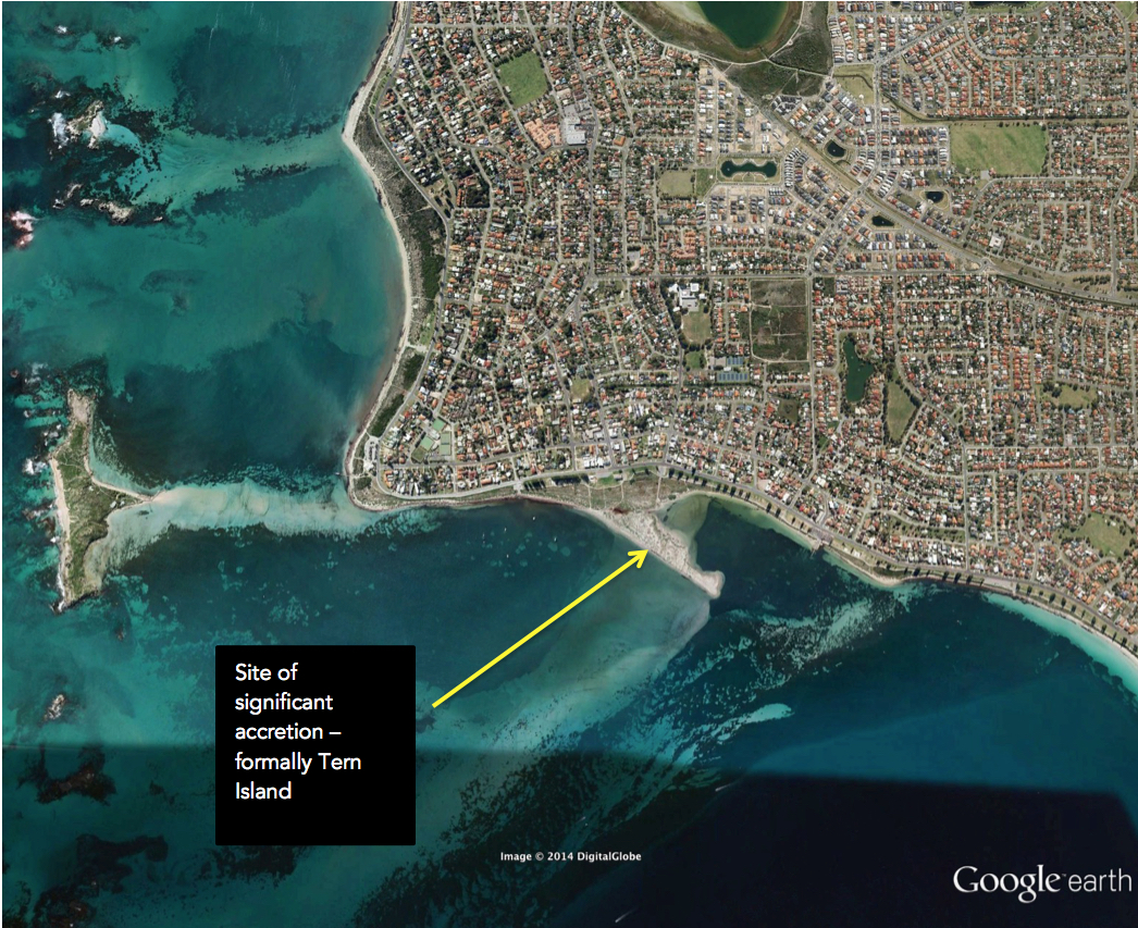 Figure 3: Location where significant accretion is occurring – Tern Island