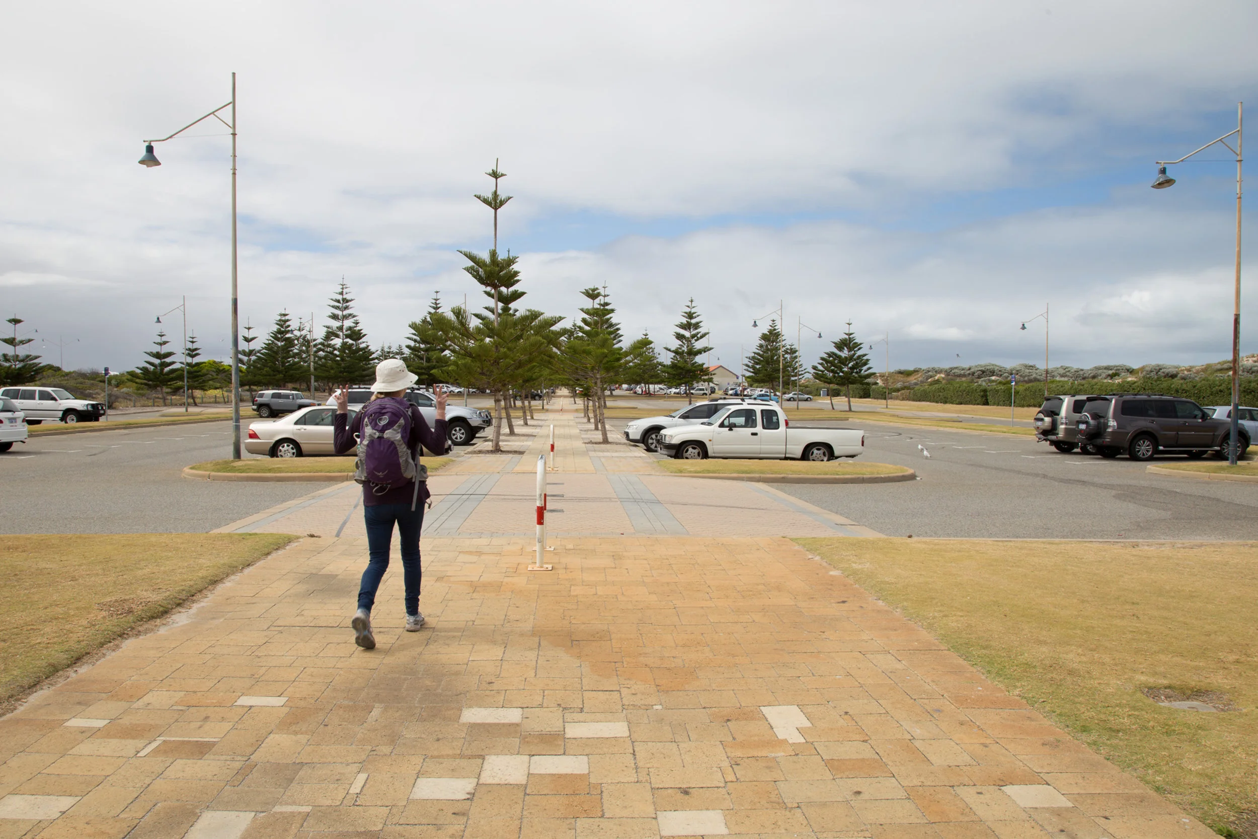 Plate 3: Concrete path through the carpark at the main part of Secret Harbour Beach.