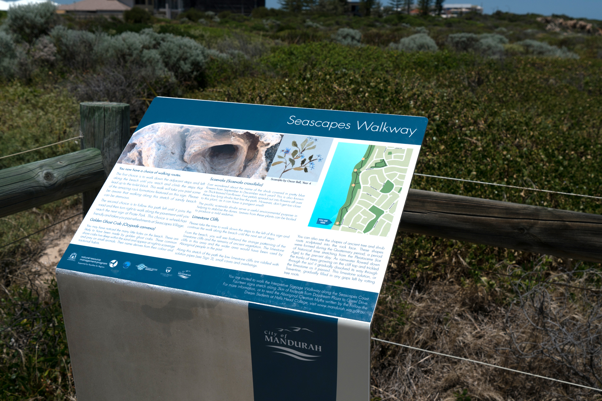 Plate 9: One of the interpretive signs on the the Seascapes Interpretive Walkway