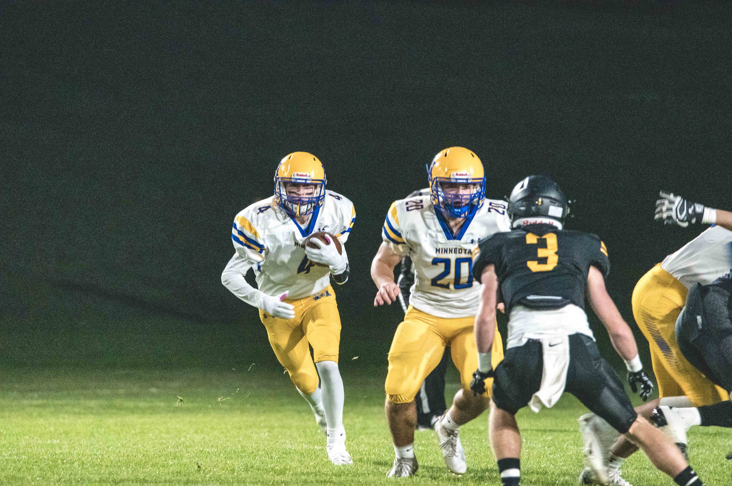 Max Rost did damage on the ground and as a receiver.JPG