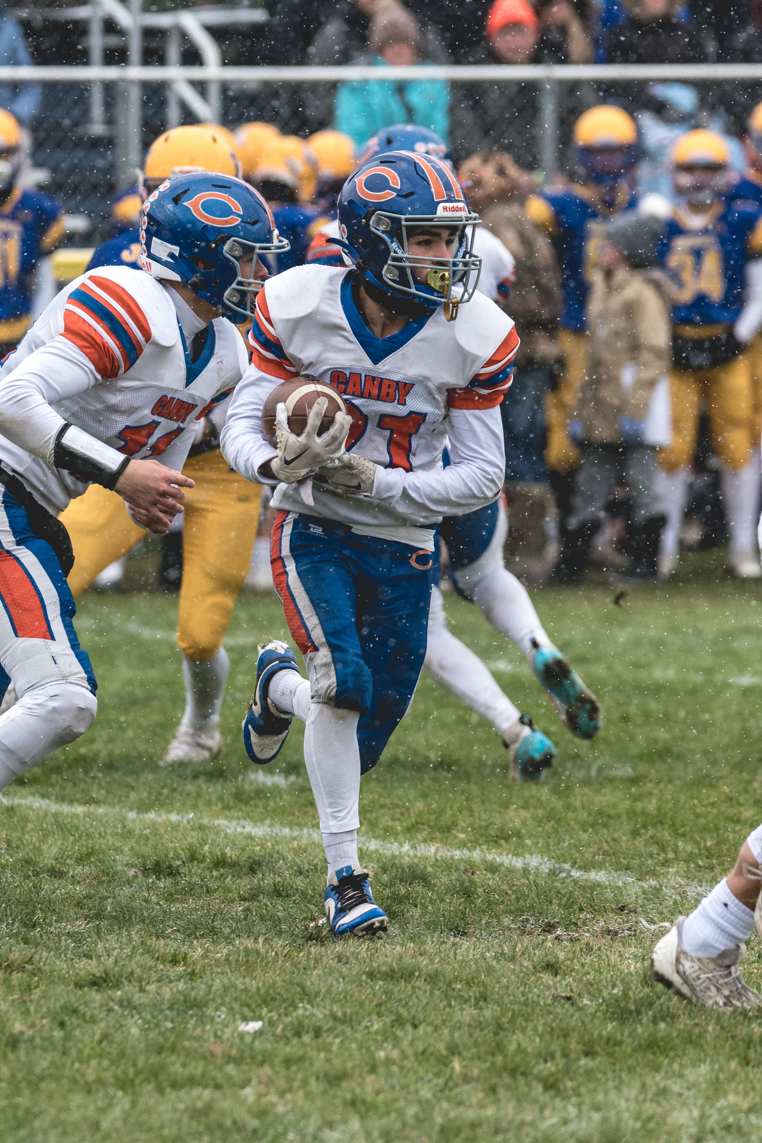 Isaac Guzman looks for running room.JPG