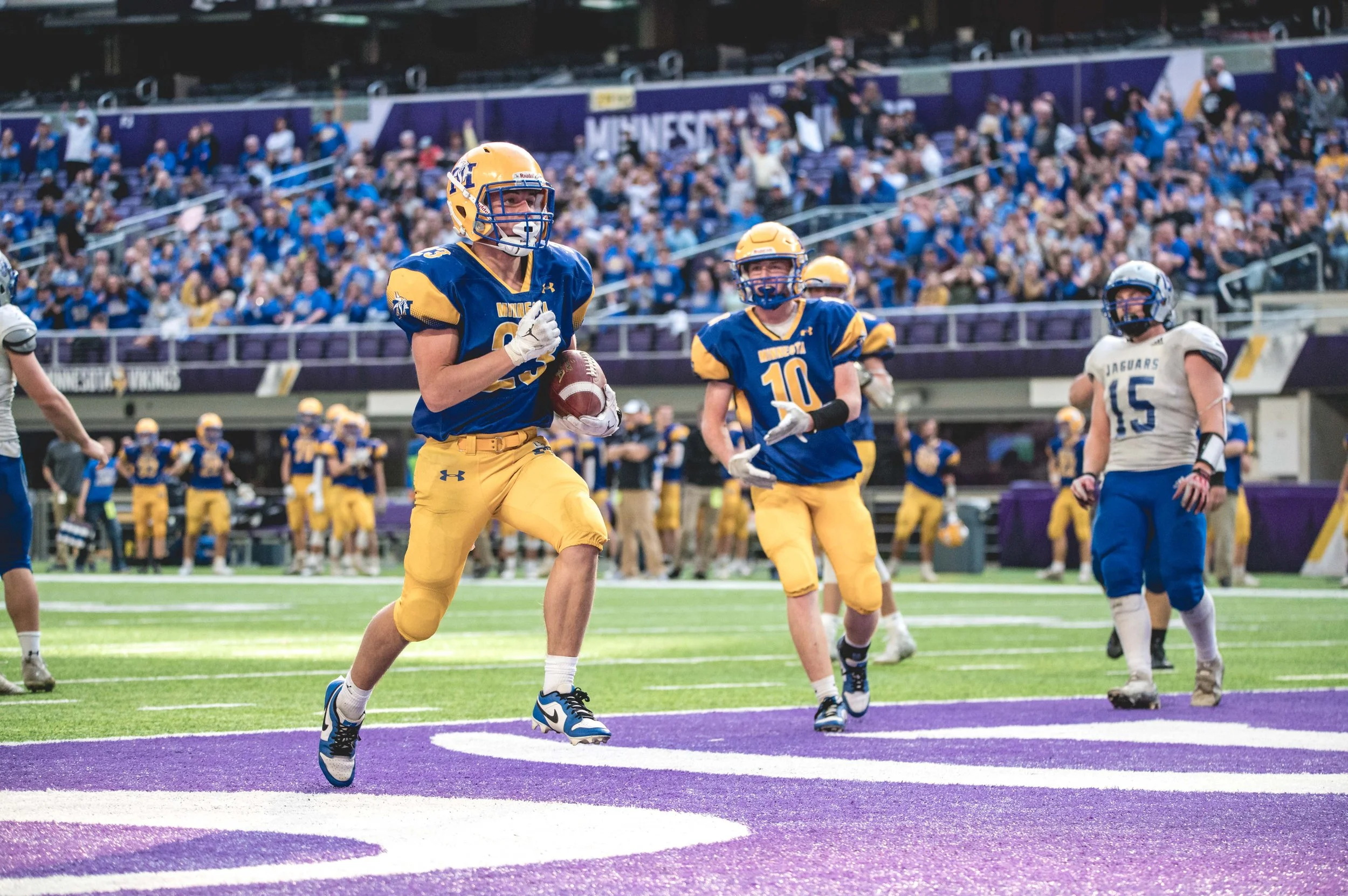 Destin Fier arrives in the end zone.JPG
