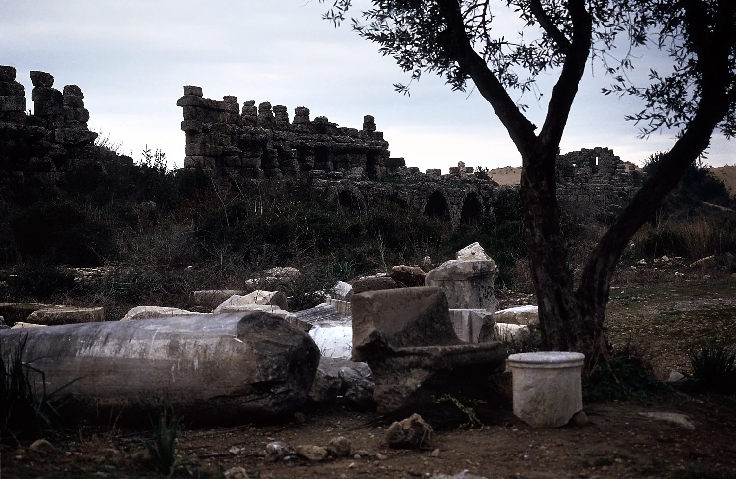 Archaeological remains in Side, Turkey