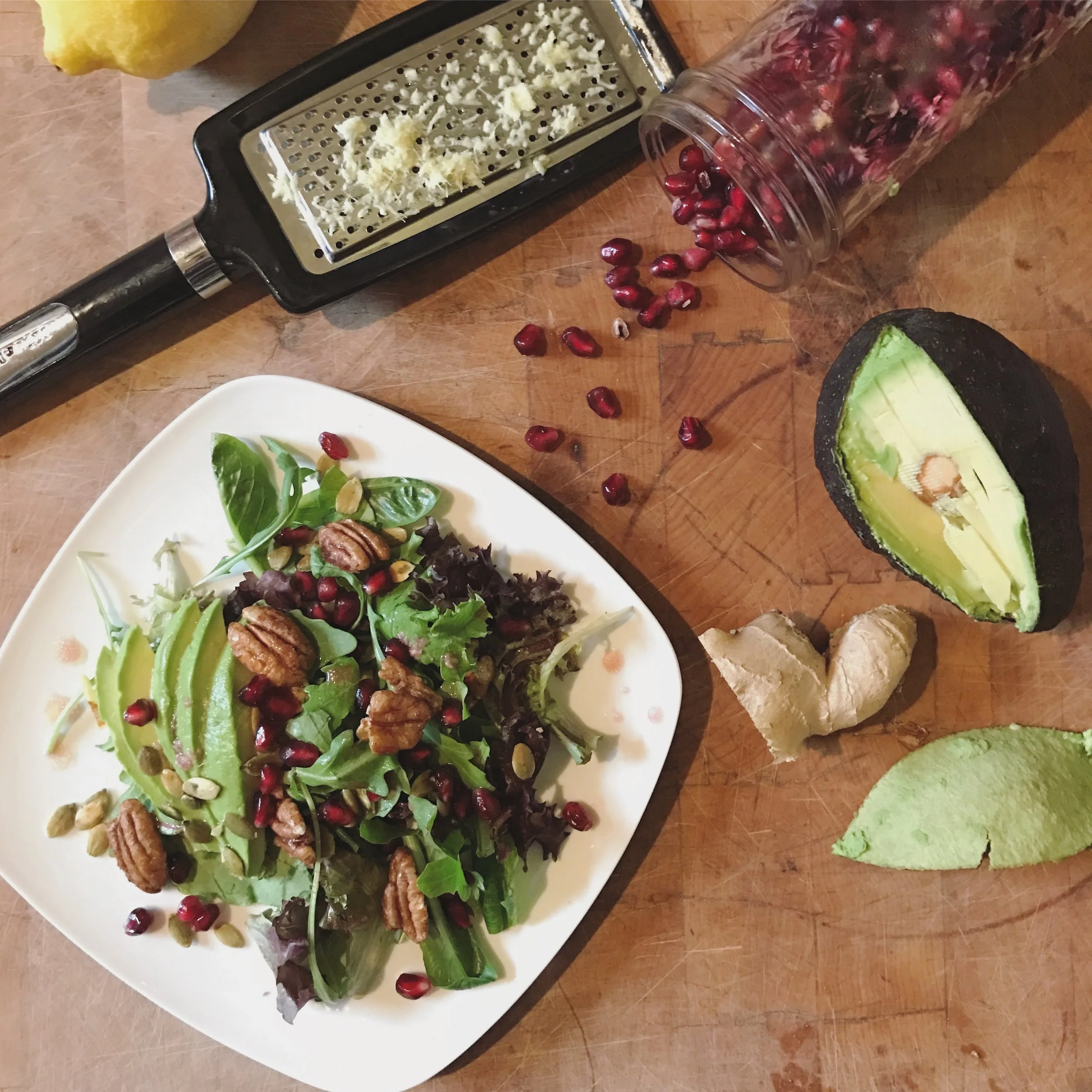 Autumn Salad with Pomegranate Dressing