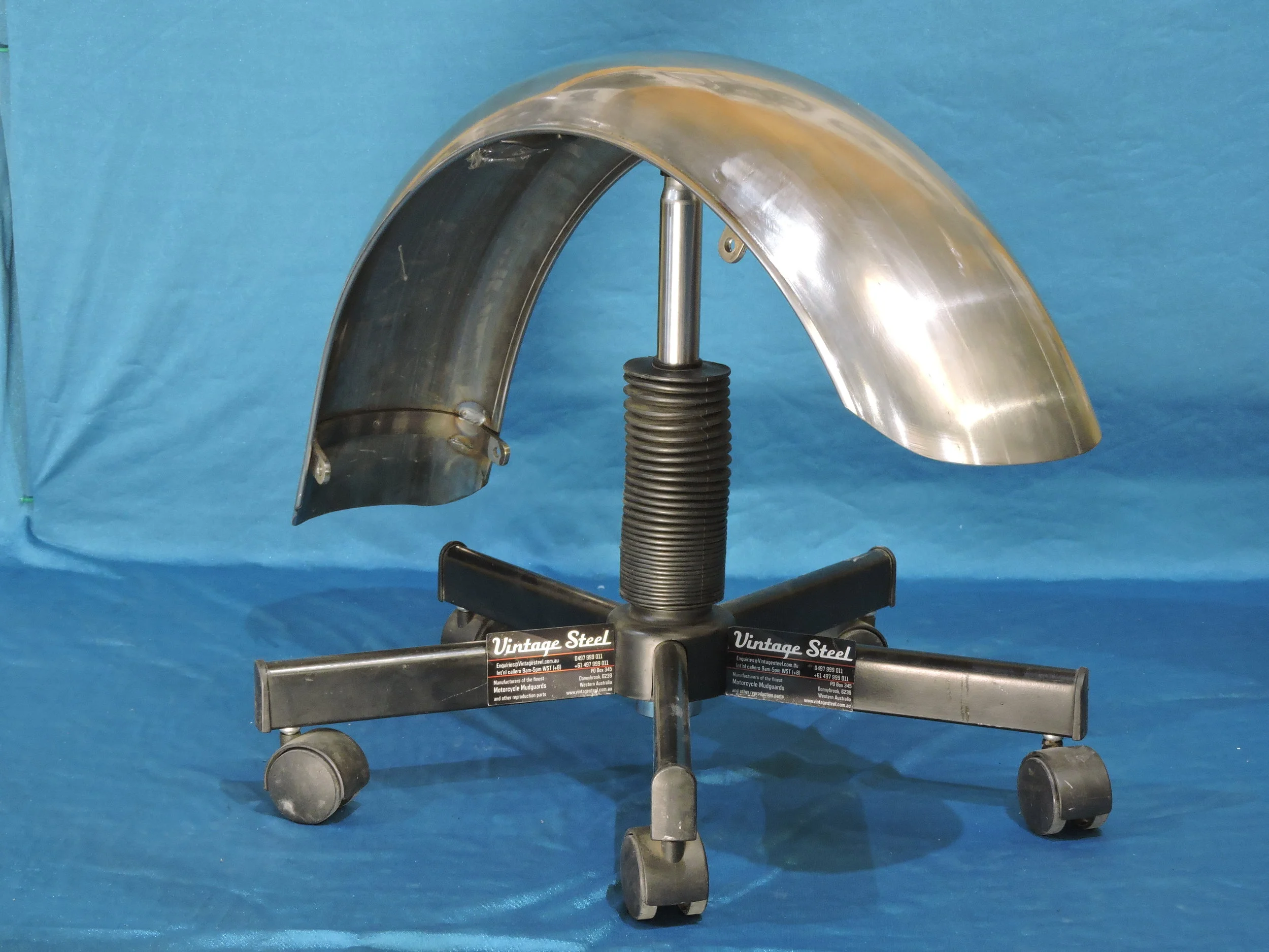 Vintage Steel — Indian Vintage Motorcycle Fender Military 741 Front