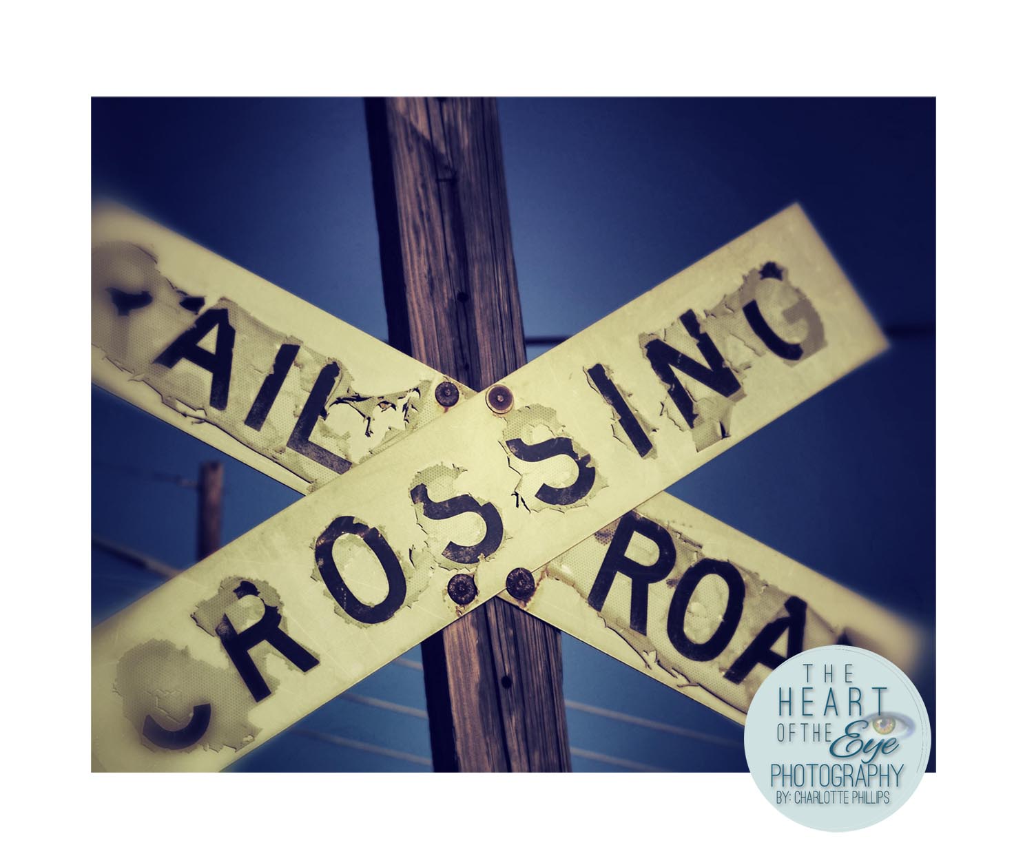 Old Vintage Railroad Crossing Sign 