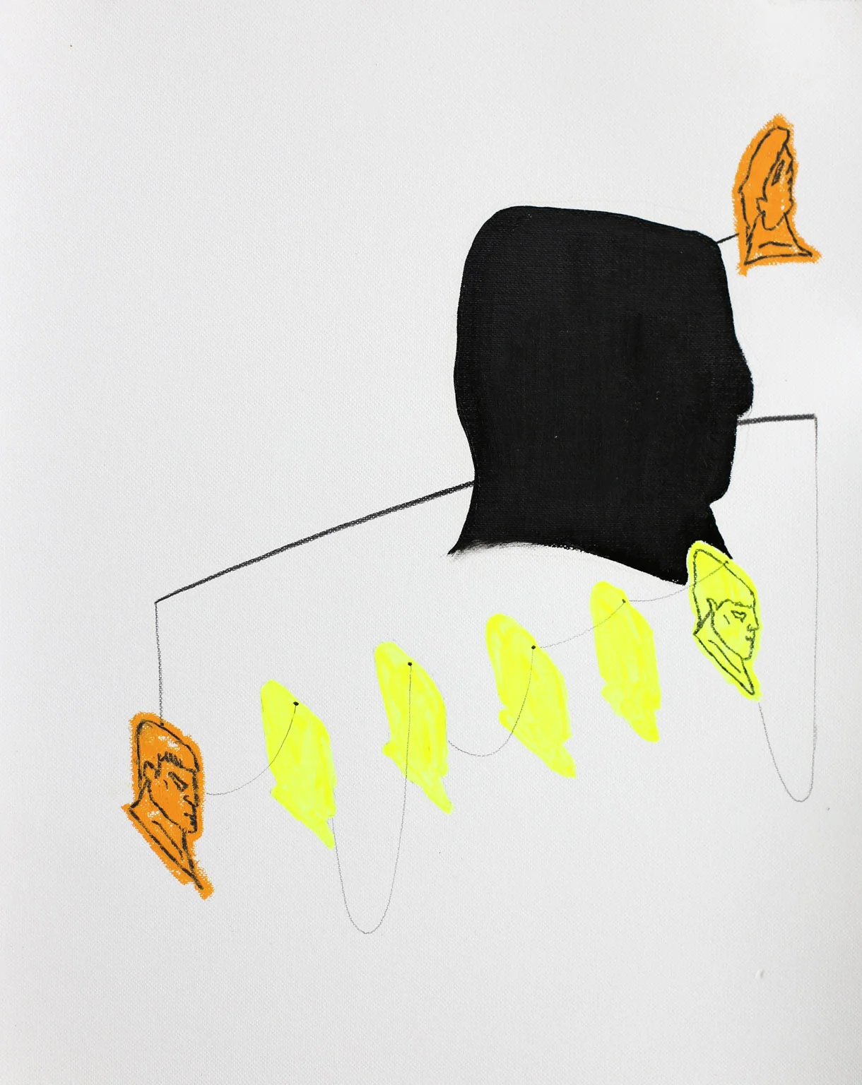   Vulnerable drawing #174    2013, Acrylic and coloured pencil on terra paper, 30x21cm  