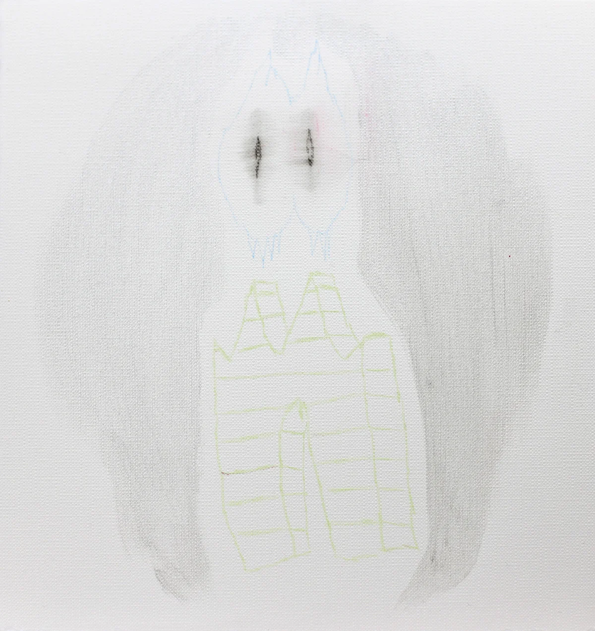   Vulnerable drawing #170    2012, Acrylic and coloured pencil on terra paper, 20x20cm  