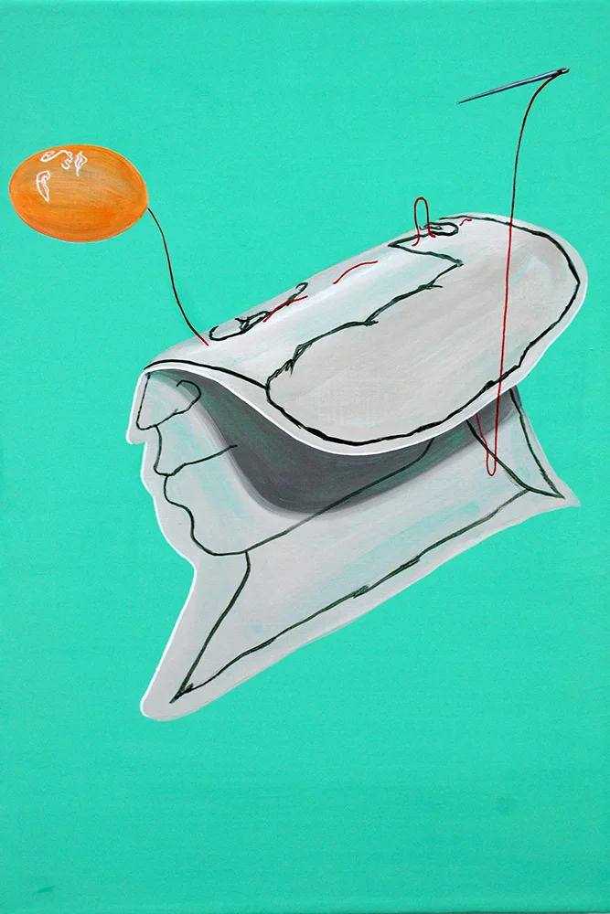 Folded boy 2012, Acrylic on canvas, 41x27cm