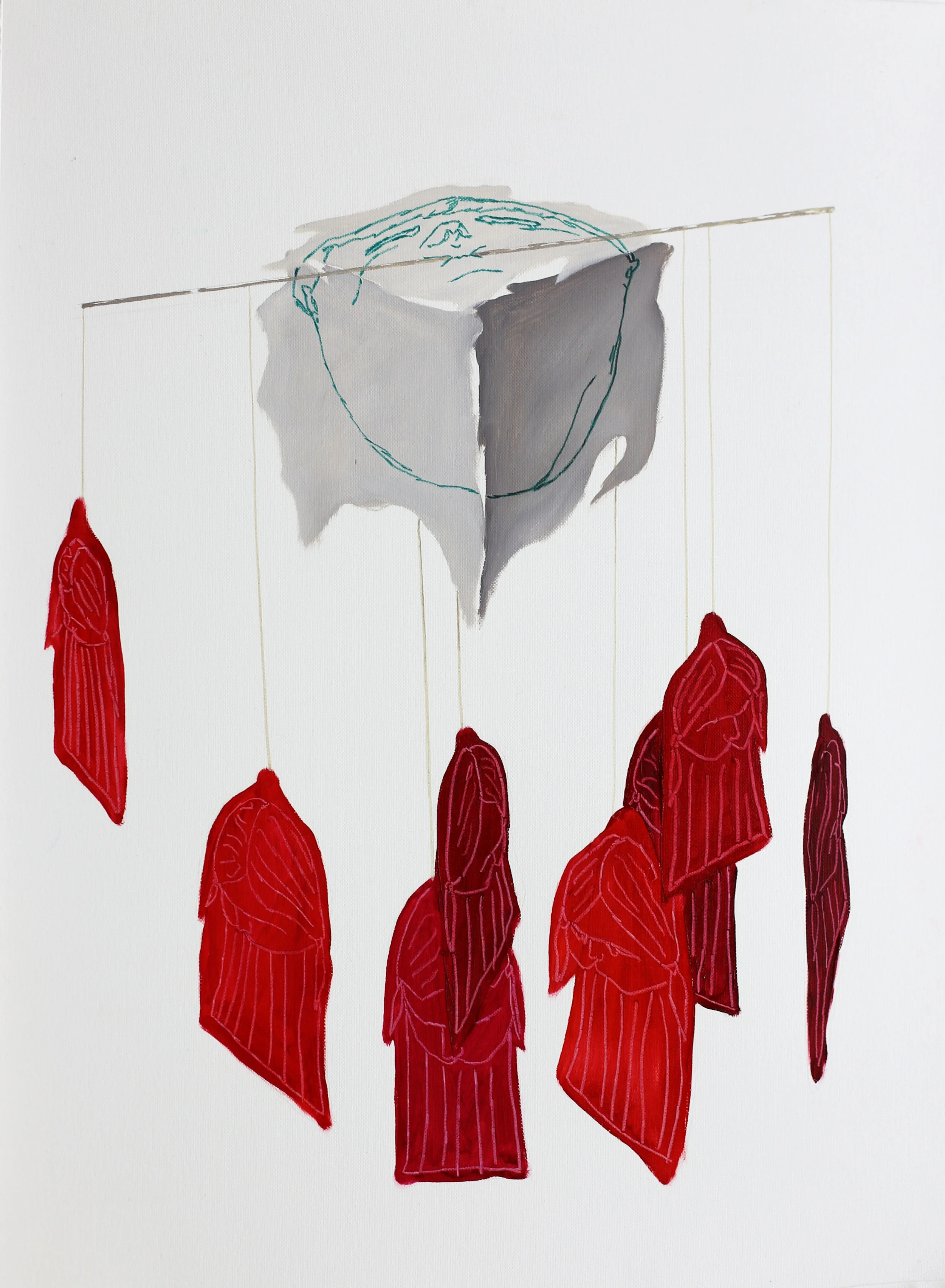   Vulnerable drawing #155    2013, Oil and coloured pencil on terra paper, 46x33cm  