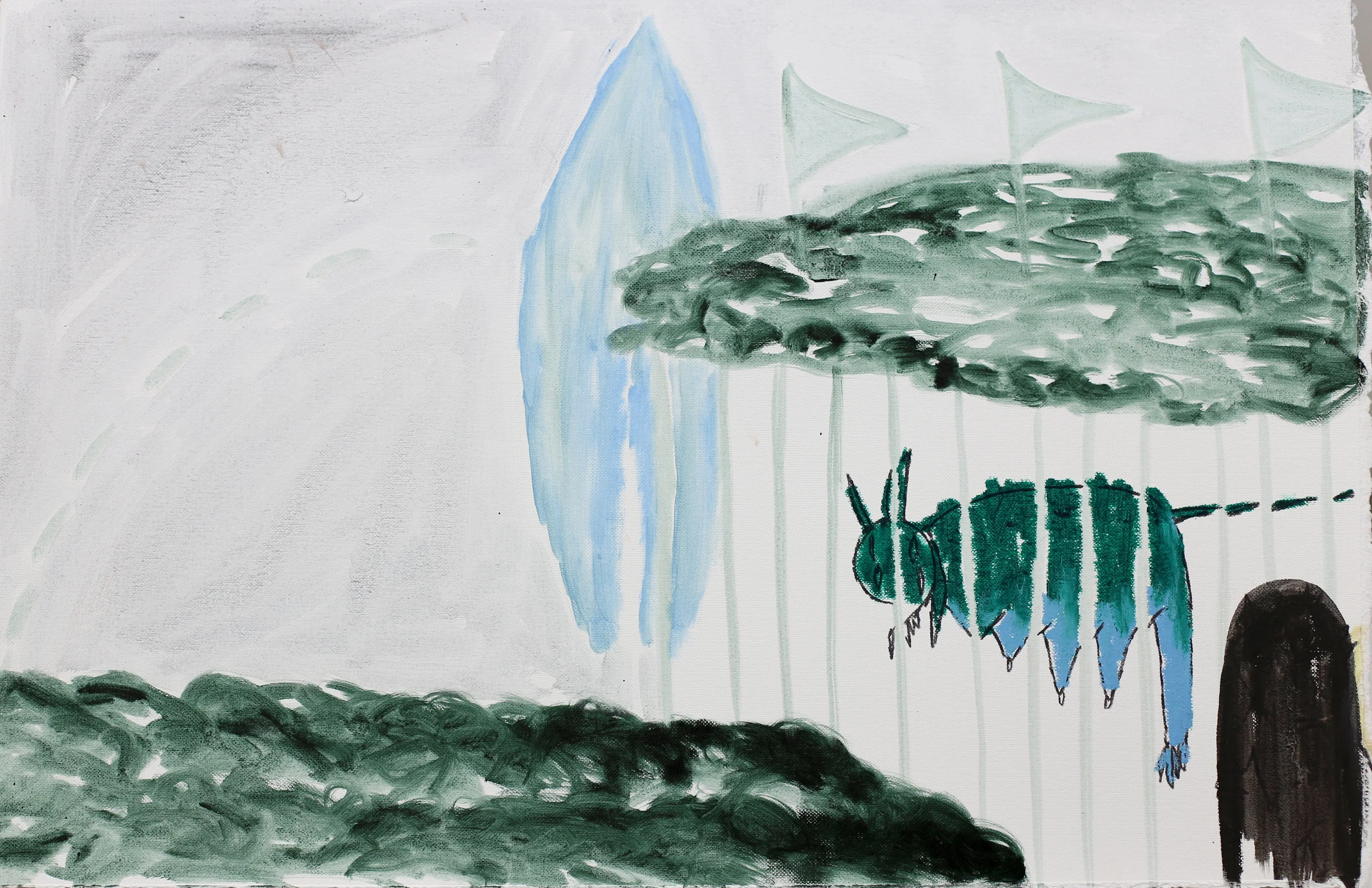   Vulnerable drawing #151     2013, Oil,&nbsp;coloured pencil on terra paper, 30x45cm &nbsp;  