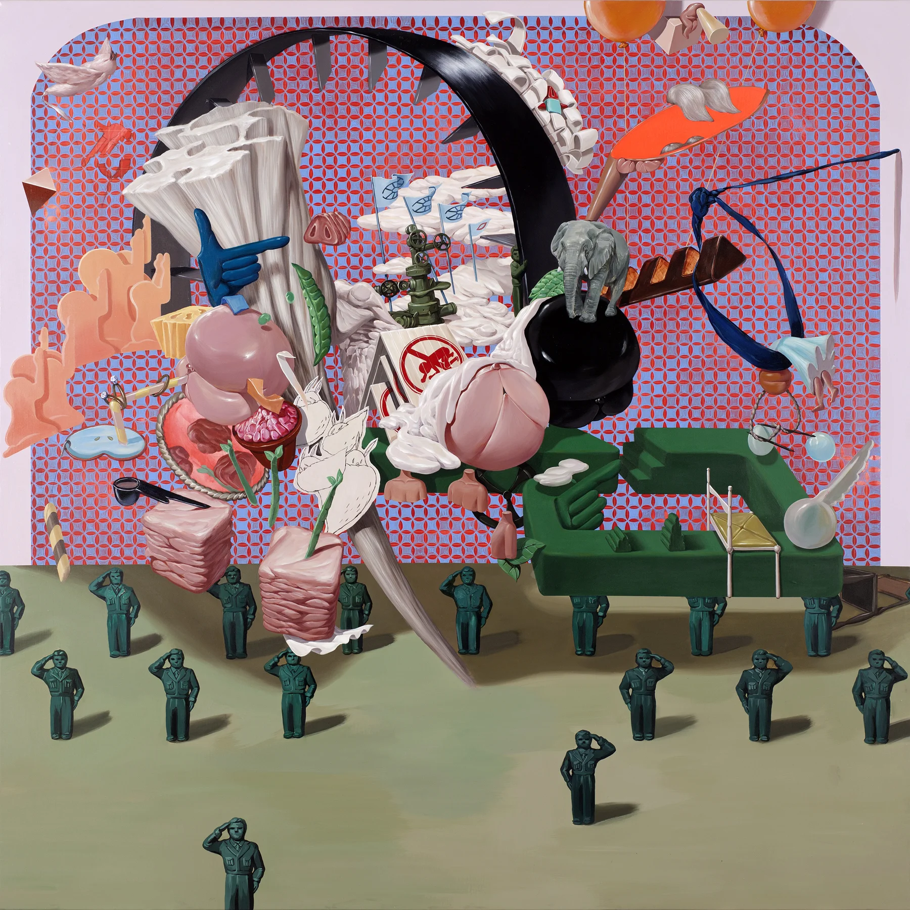 In his world 2010, Acrylic on canvas, 145x145cm