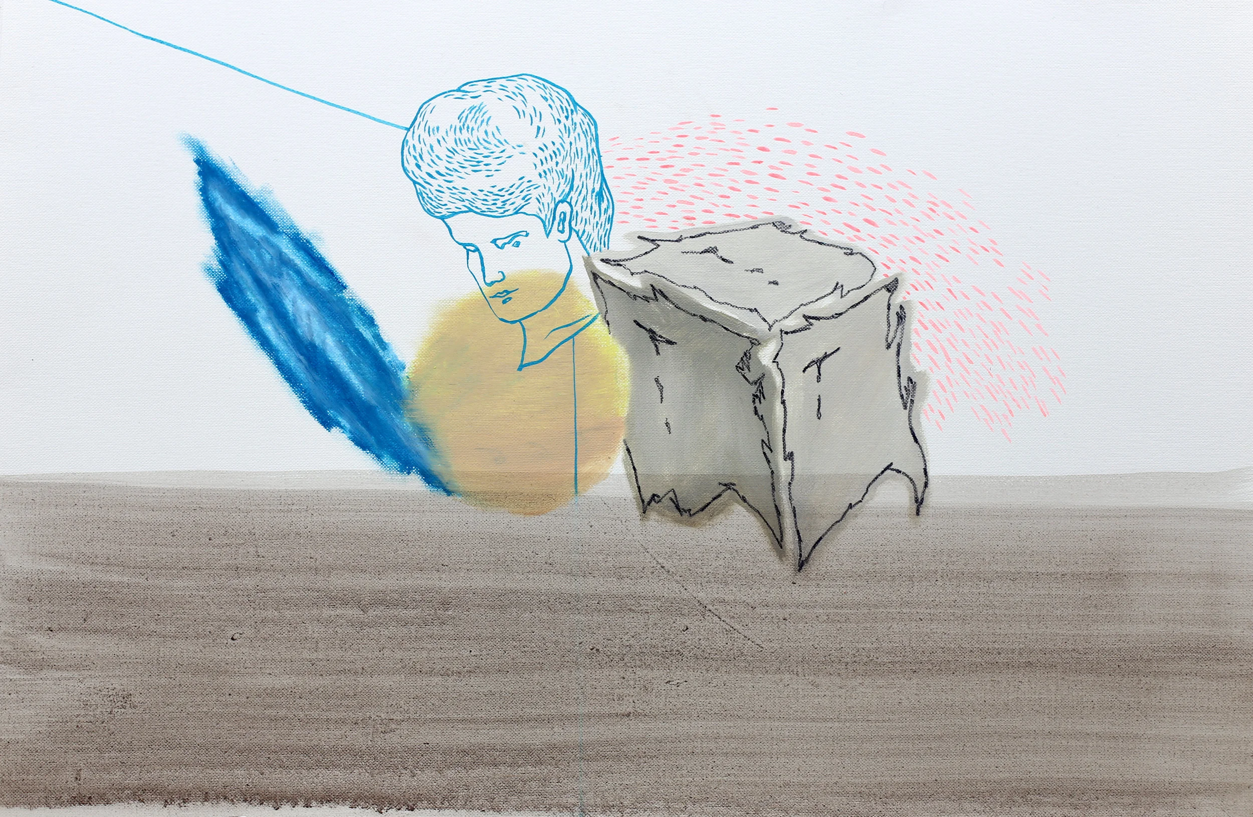   Vulnerable drawing #152    2013, Oil, coloured pencil on terra paper, 30x45cm &nbsp;  