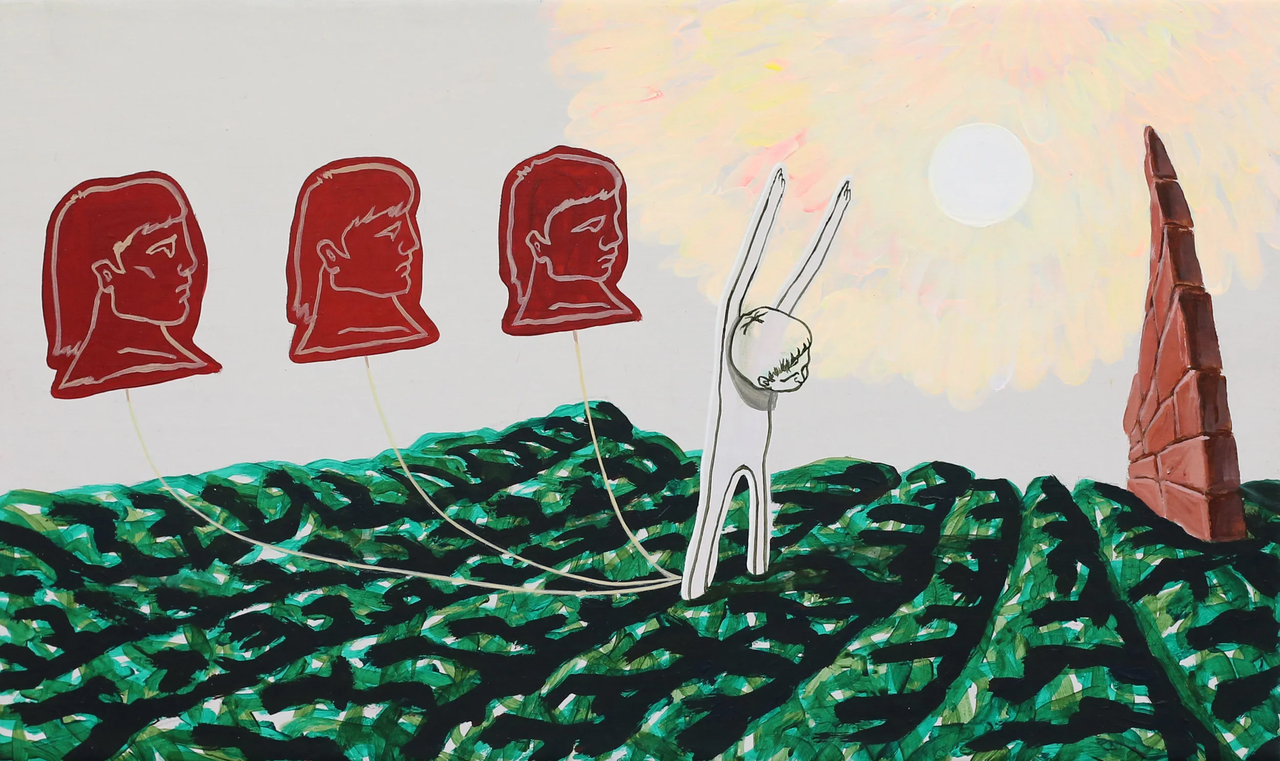 In the dizzy field 2012, Acrylic on canvas, 24x41cm