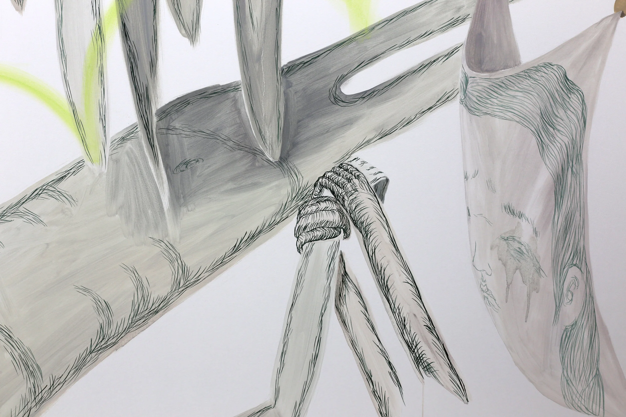   Detail of Vulnerable drawing #650 - one dimensional responses of future, grandma, and complexity, 2013  
