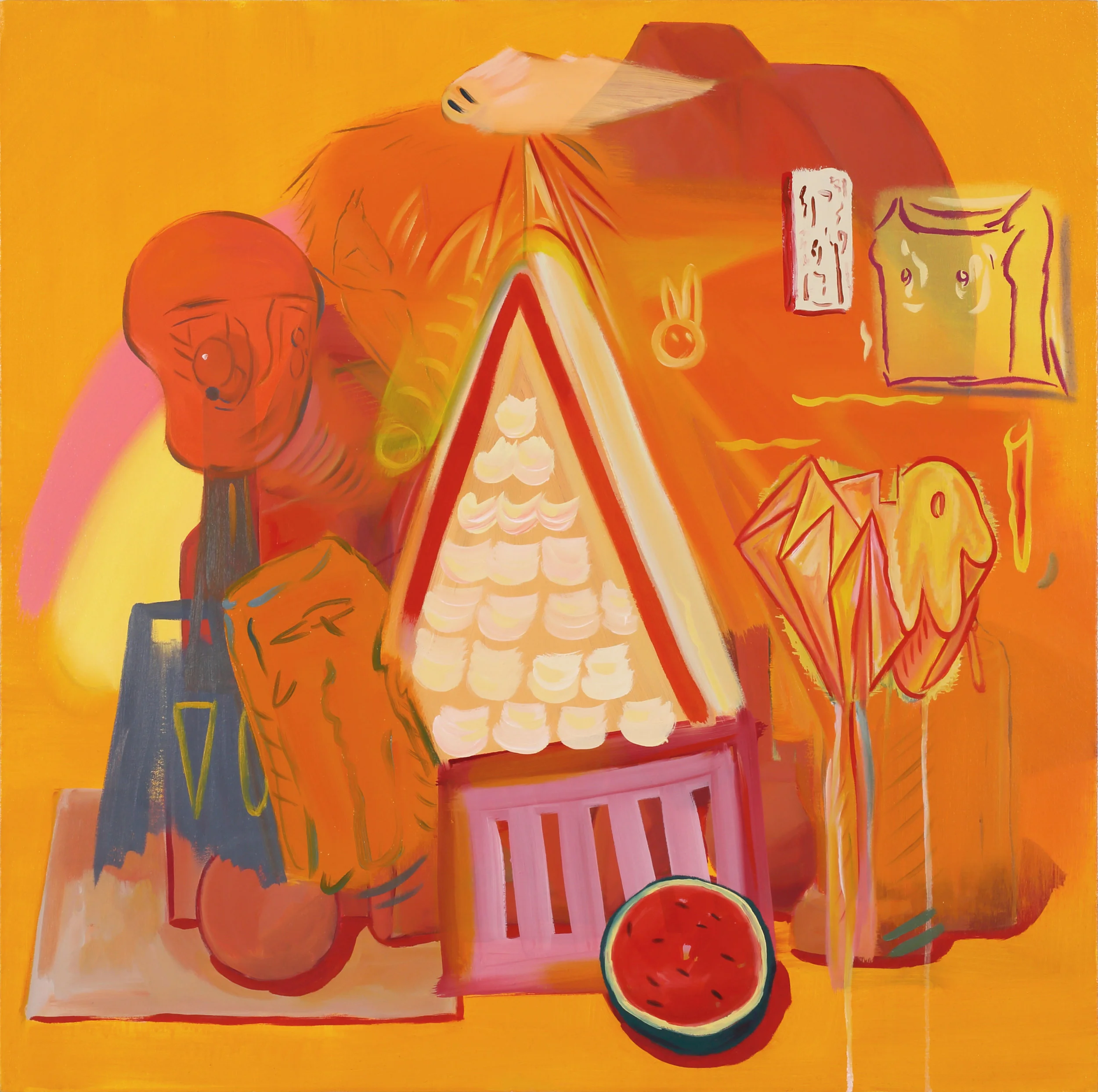 Still life of planes 2019, Oil on canvas, 80x80cm
