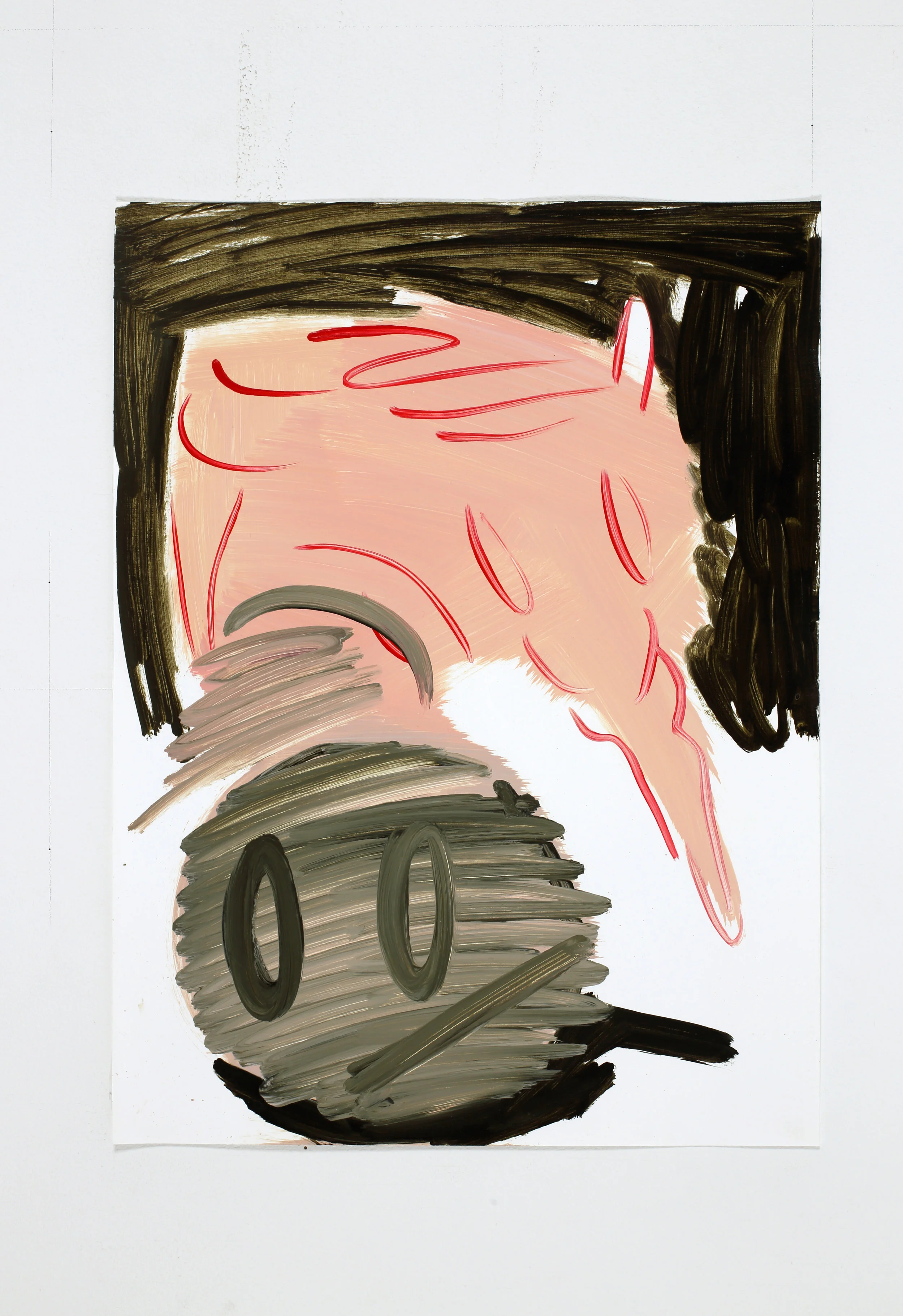 Five-second sculpture (V/P #120) 2019, Oil on paper, 40x29.8cm