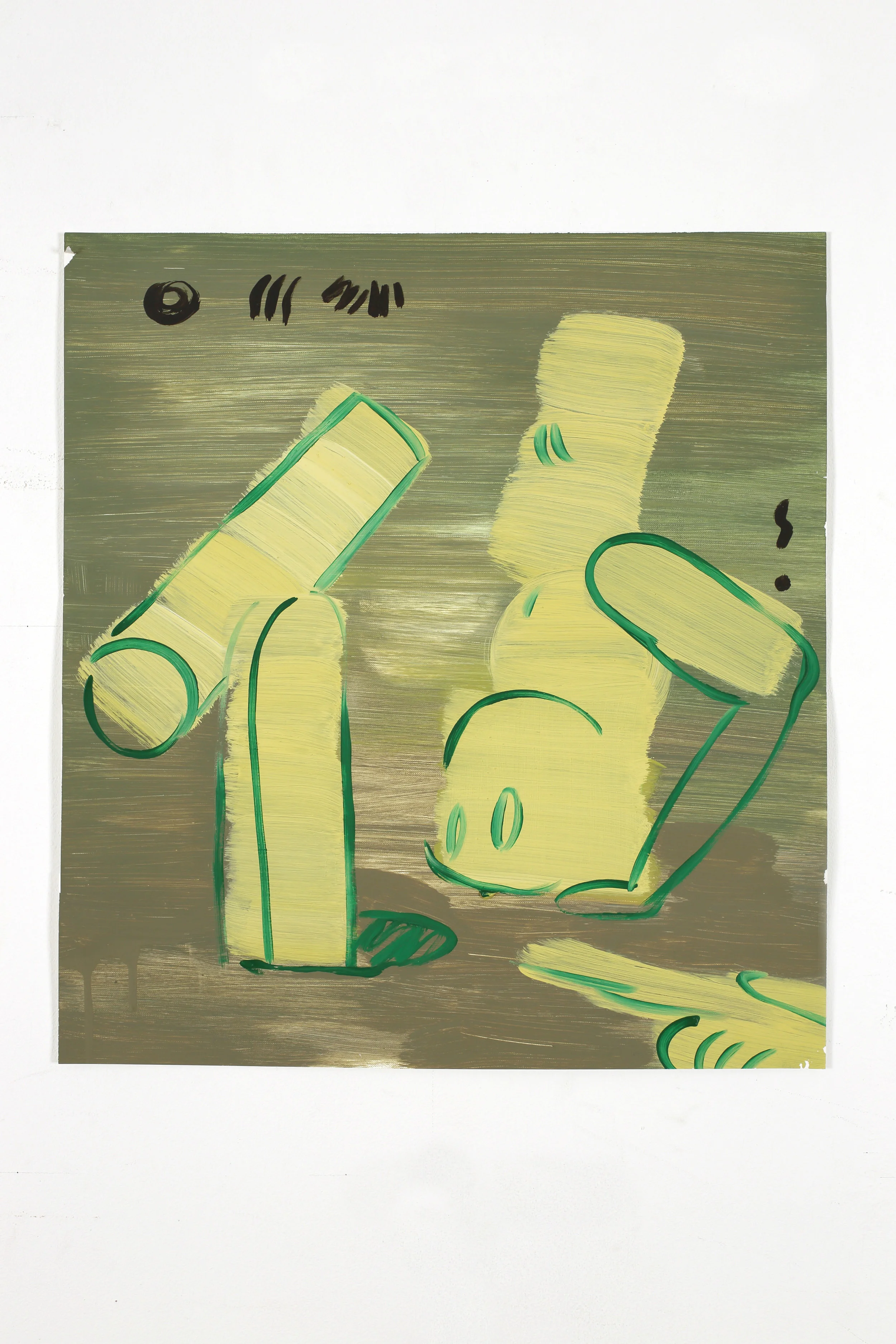 Eyes upside down (V/P #124) 2018, Oil on terra paper, 49x44.5cm