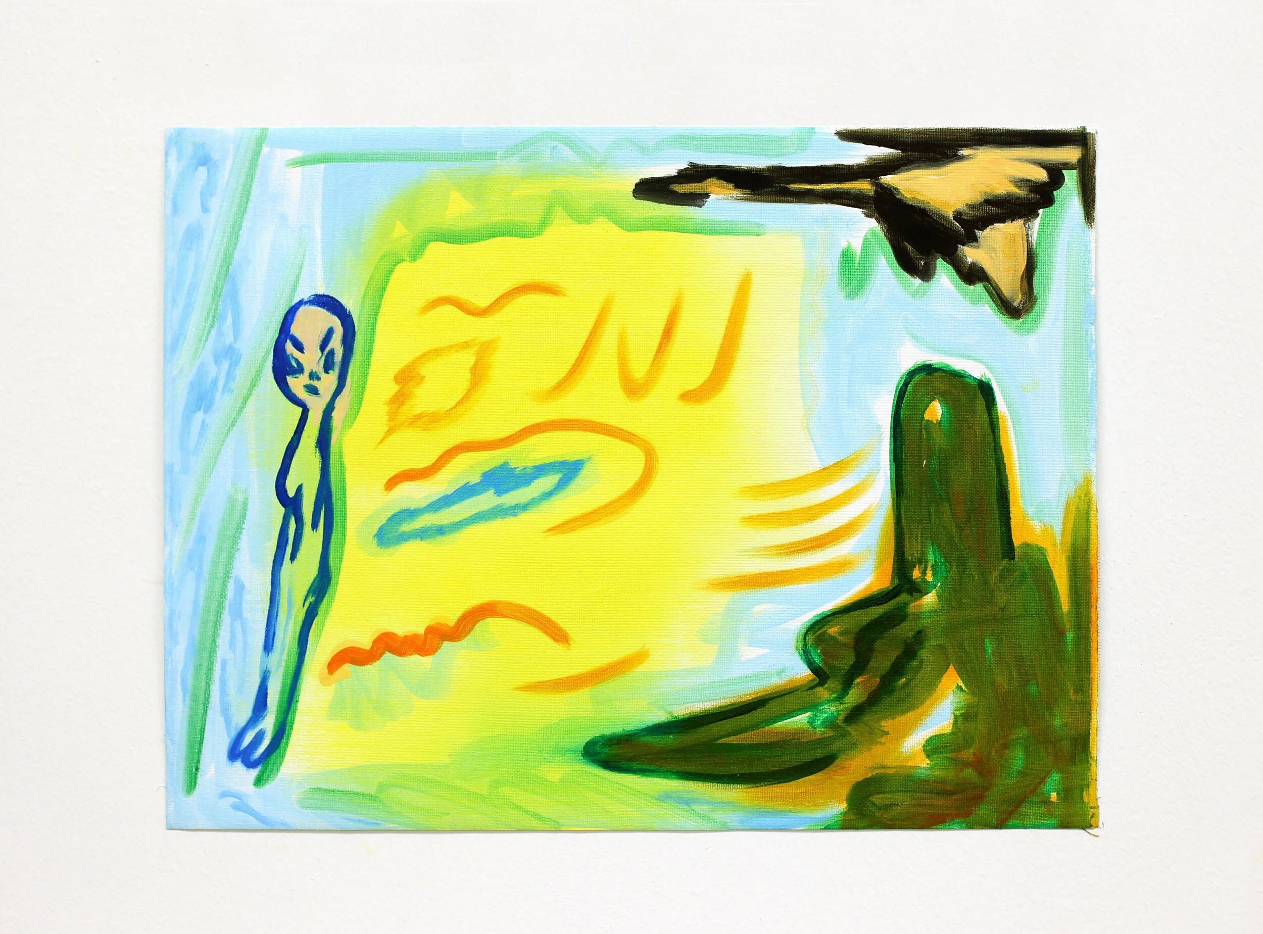 Vulnerable painting #180 2020, Oil on unstretched canvas, 35.8x48cm