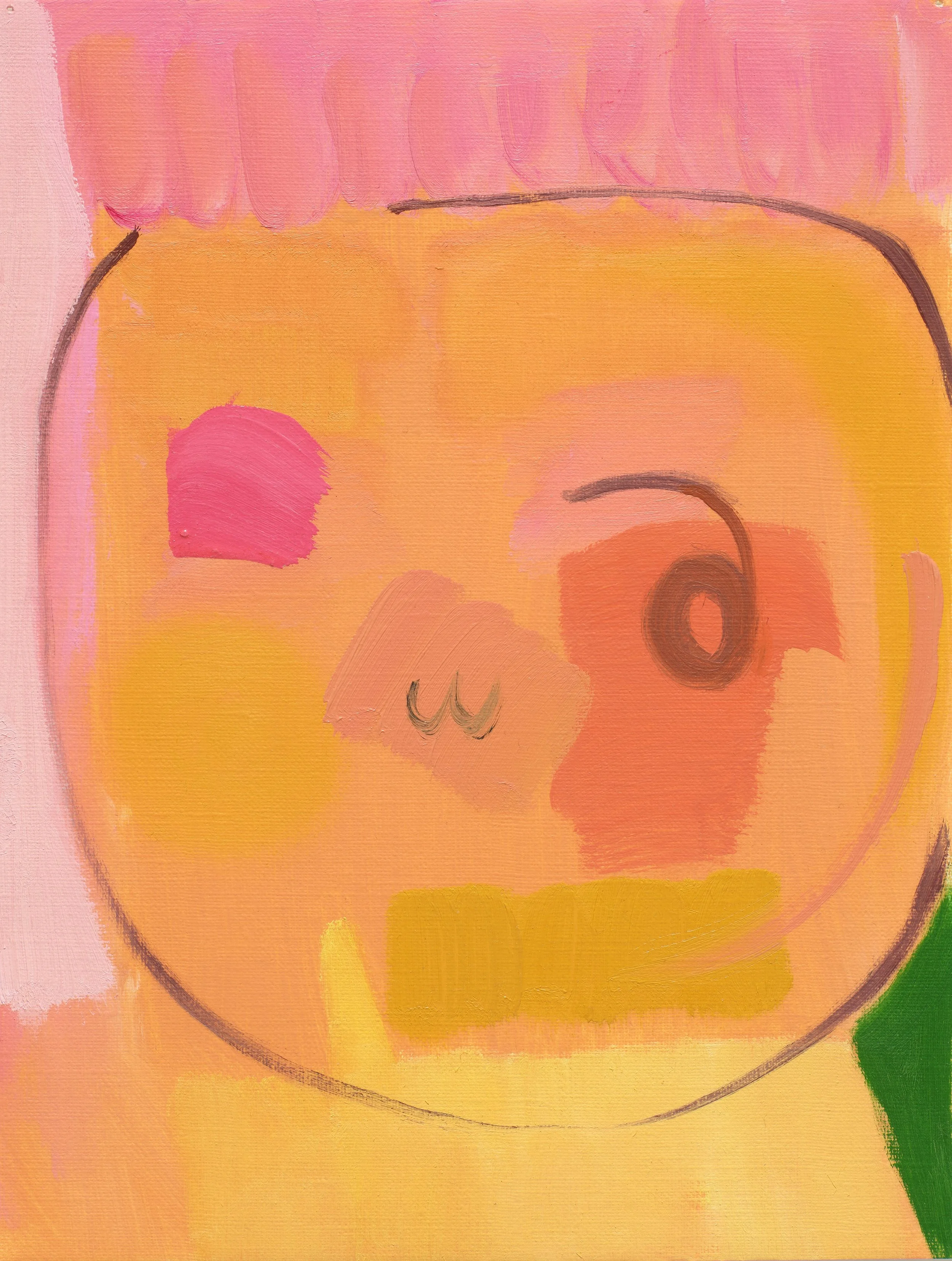 Vulnerable Painting #534 2023, Oil on paper, 25x19cm