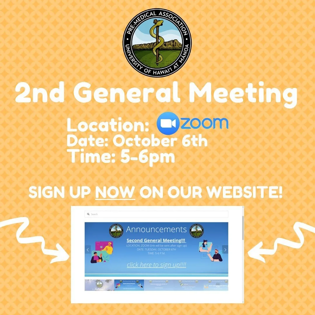 Aloha PMAers the sign up for our 2nd general meeting is now up on our homepage! See yall next tuesday!