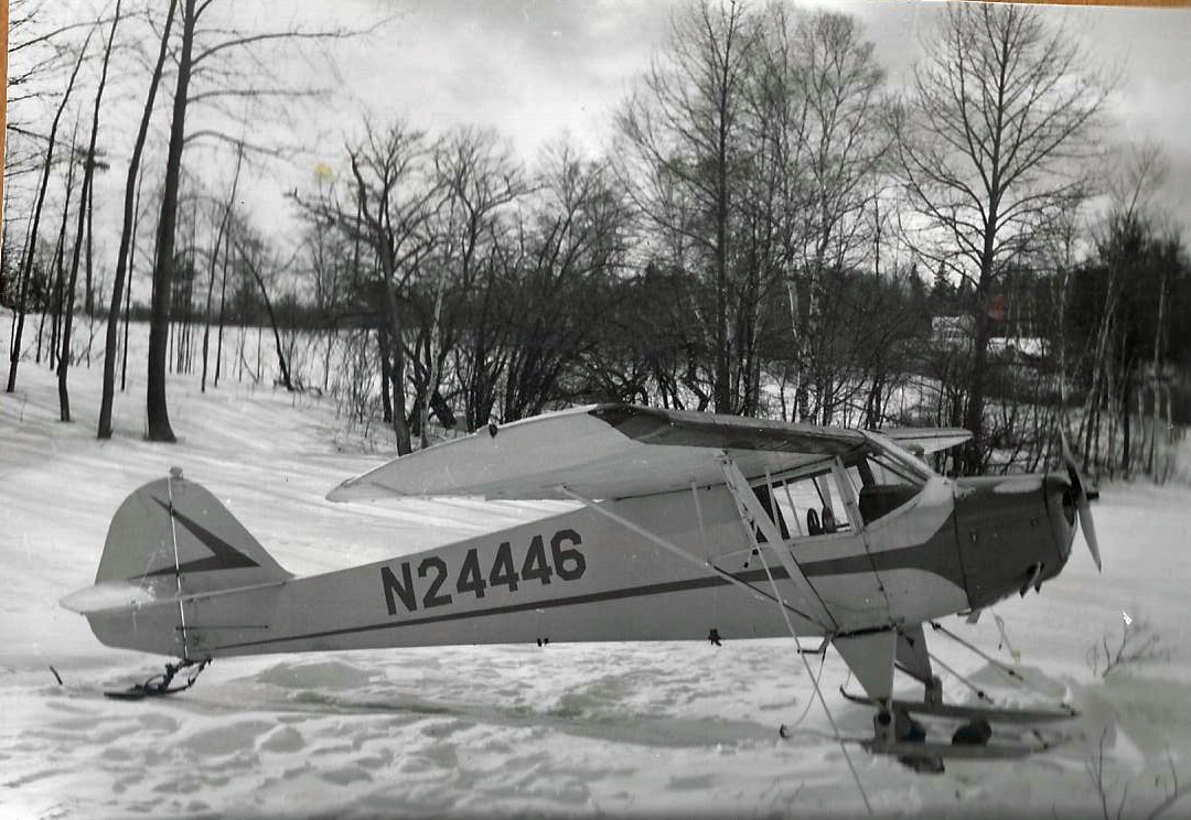 The sweet old Taylorcraft BC-85D (BC-65 with a C-85 engine) from the leading photo that Jake cut his teeth on as a pilot.